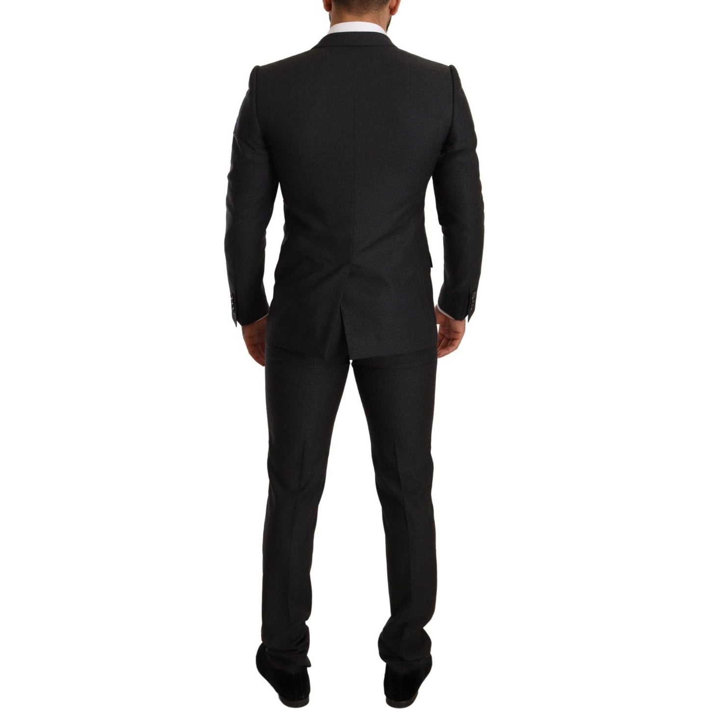 Dolce & Gabbana Elegant Gray Martini Wool Suit Suit Dolce & Gabbana Black