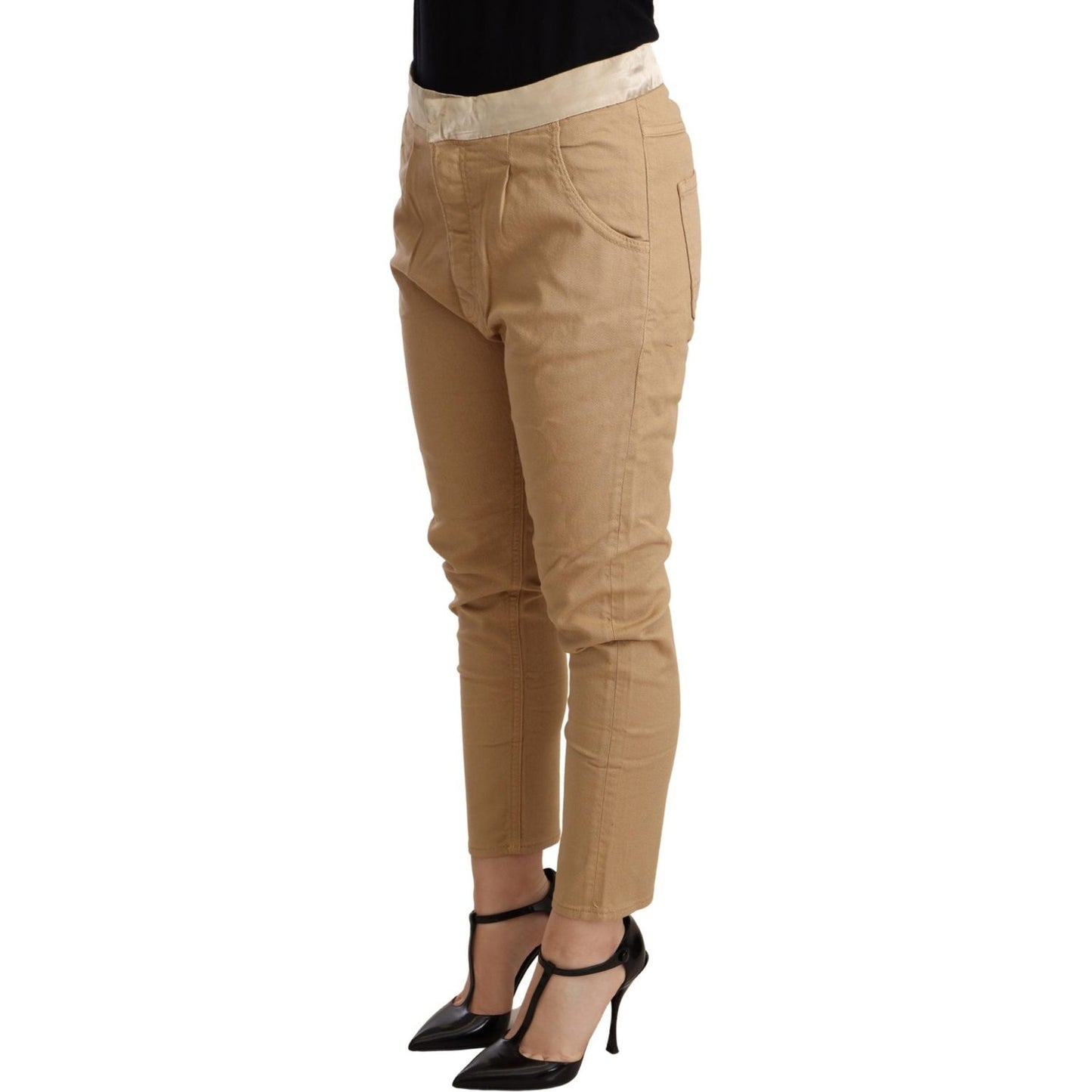 CYCLE Beige Mid Waist Slim Fit Skinny Pants WOMAN TROUSERS CYCLE Dim Gray
