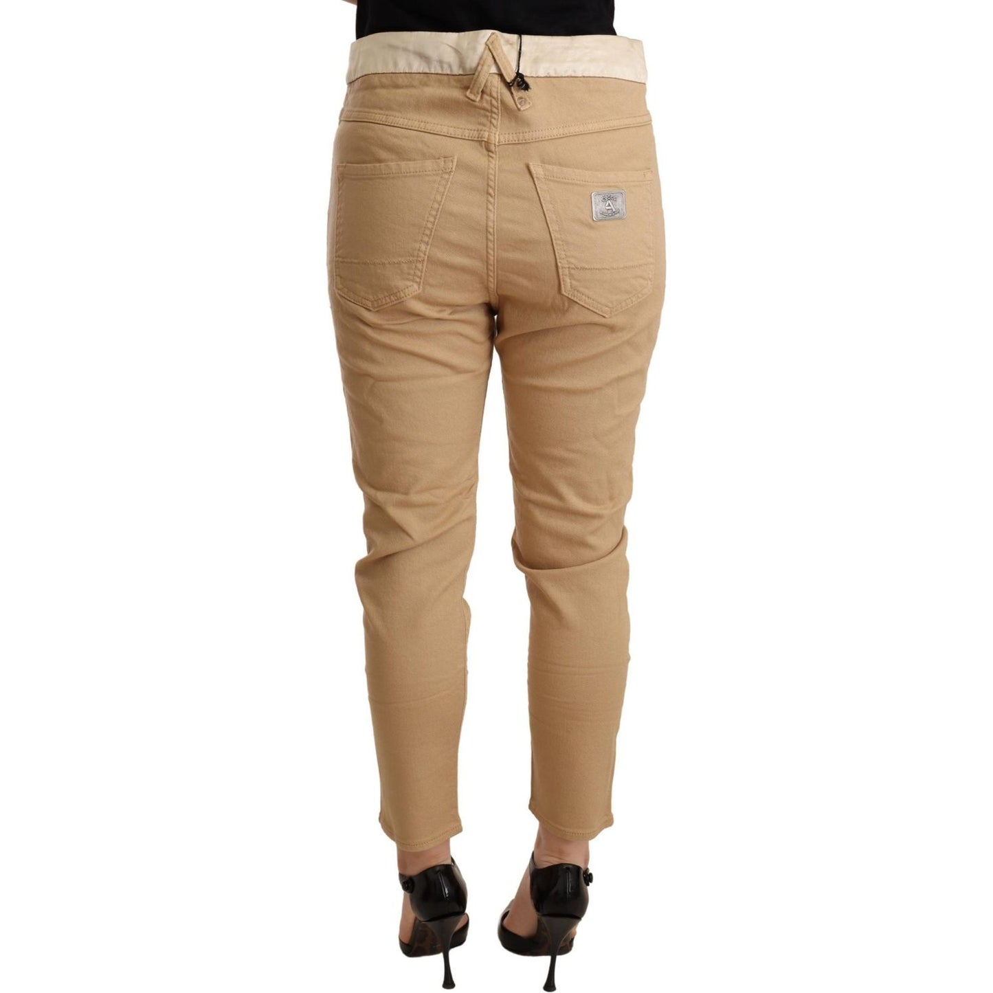 CYCLE Beige Mid Waist Slim Fit Skinny Pants WOMAN TROUSERS CYCLE Rosy Brown