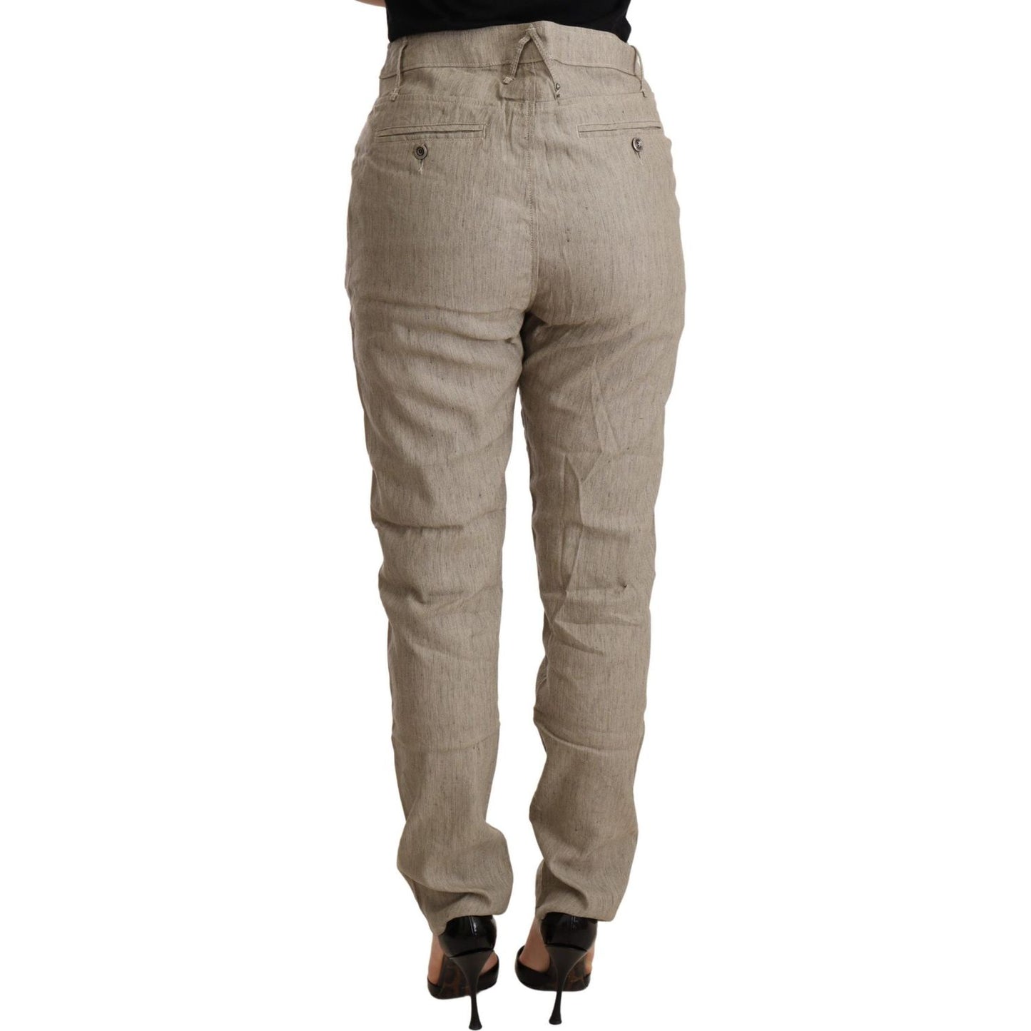 CYCLE Chic Beige Mid Waist Baggy Pants for Sophisticated Style WOMAN TROUSERS CYCLE Slate Gray