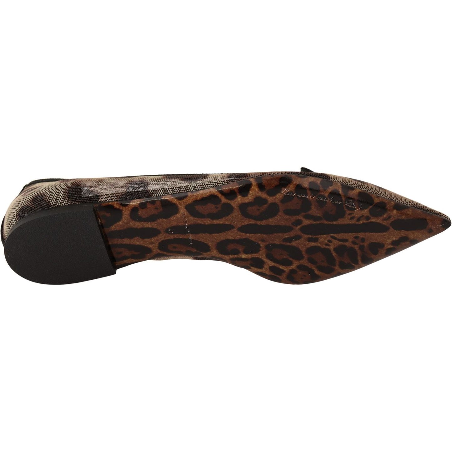 Dolce & Gabbana Elegant Leopard Print Flat Loafers Dolce & Gabbana Dark Slate Gray