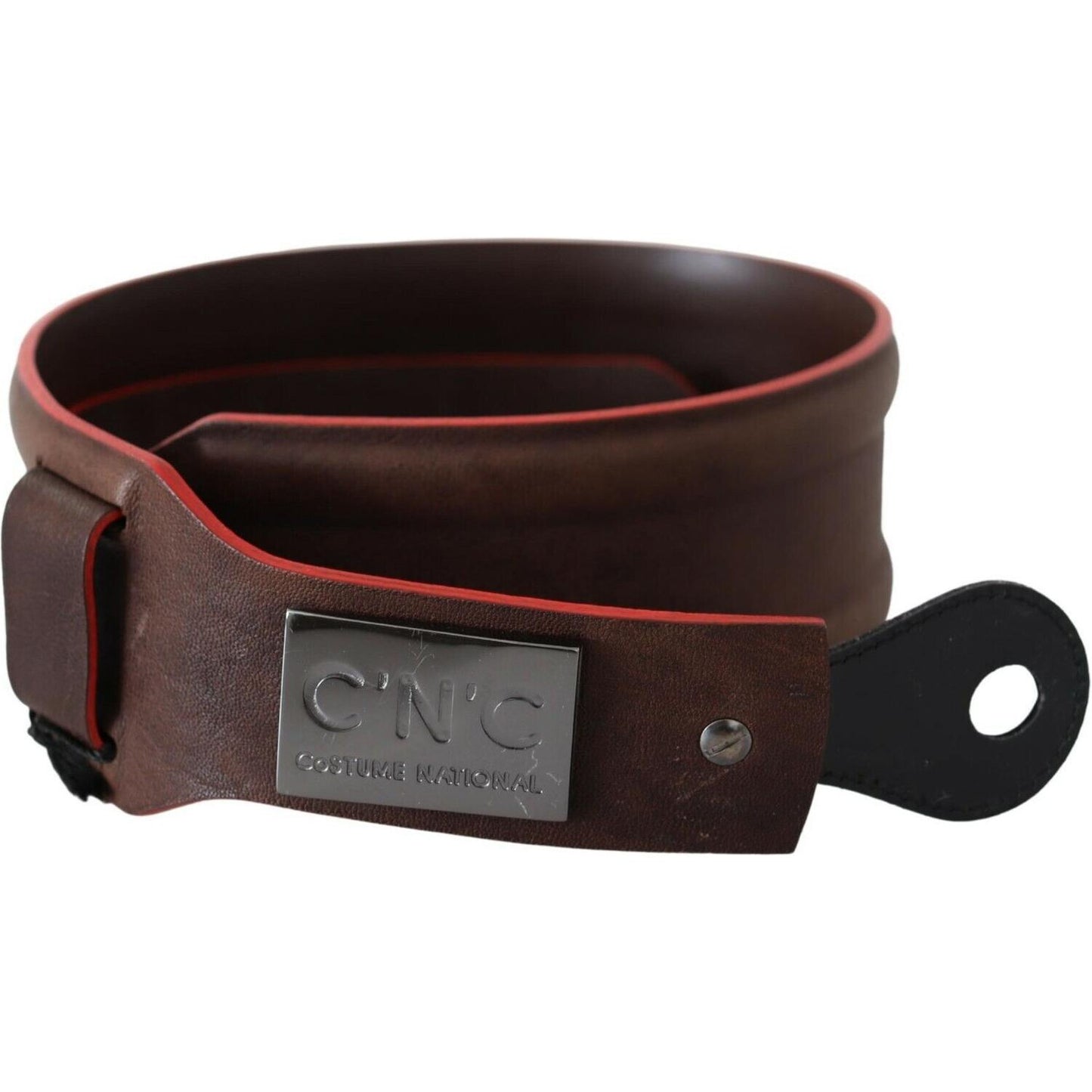 Costume National Elegant Dark Brown Leather Fashion Belt WOMAN BELTS Costume National Dark Slate Gray