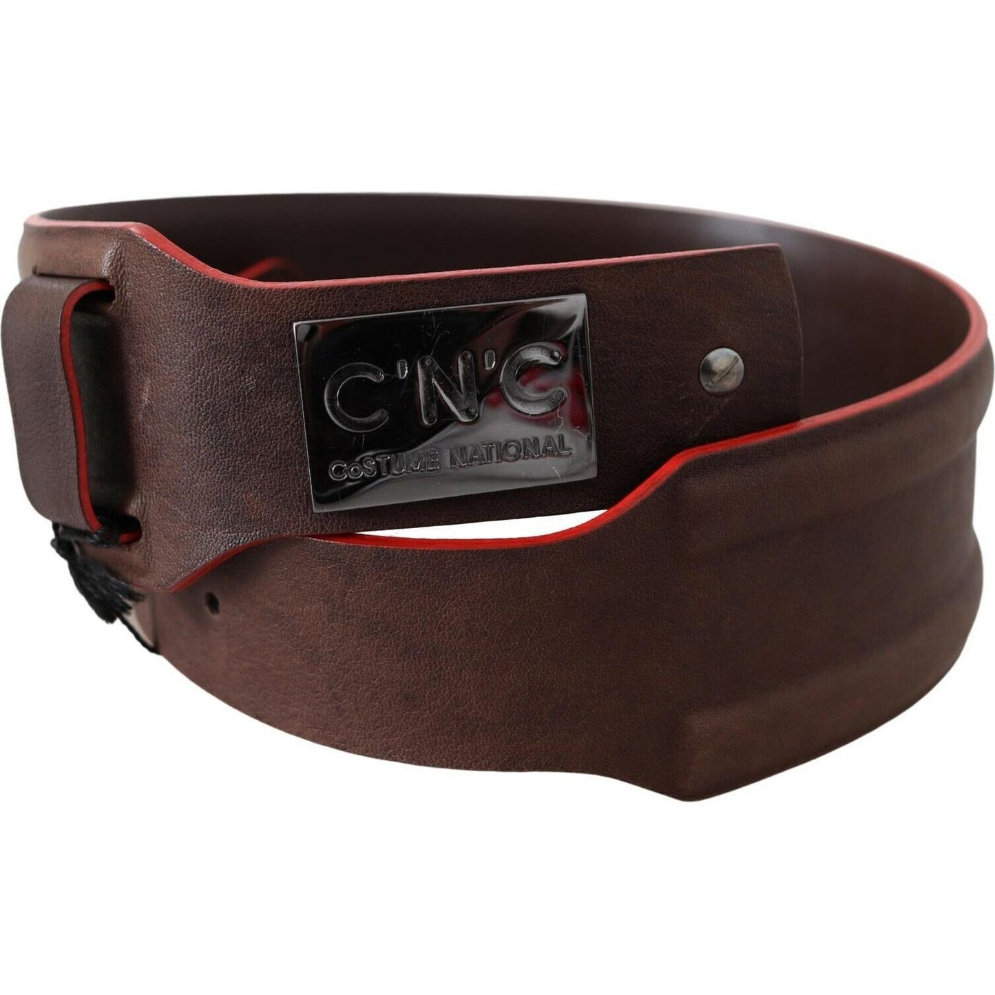Costume National Elegant Dark Brown Leather Fashion Belt WOMAN BELTS Costume National Dark Slate Gray