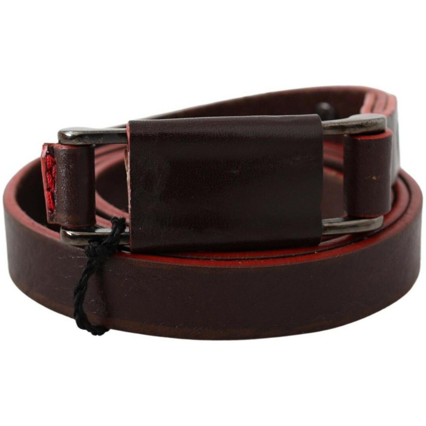 Costume National Elegant Brown Leather Fashion Belt WOMAN BELTS Costume National Black