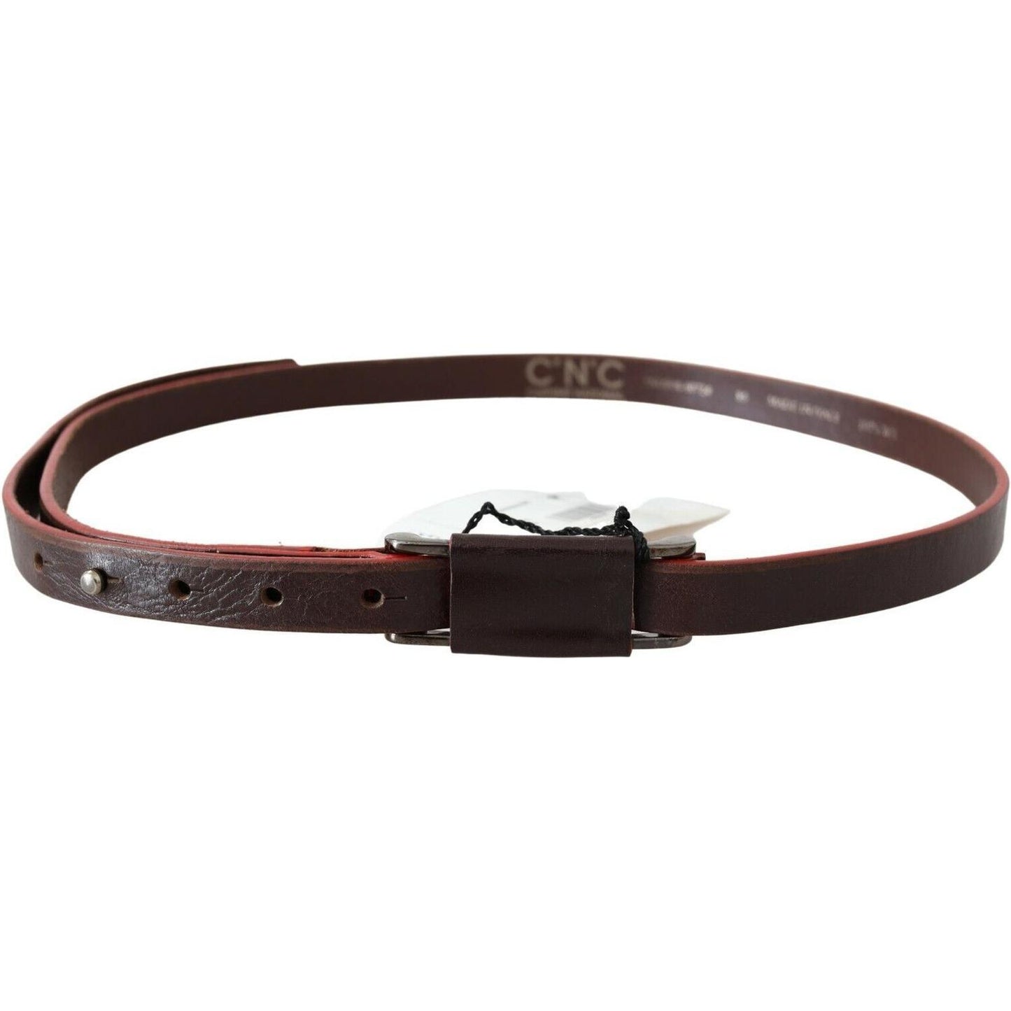Costume National Elegant Brown Leather Fashion Belt WOMAN BELTS Costume National Dark Slate Gray