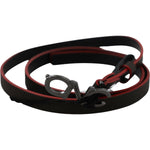 Costume National Black Maroon Skinny Leather Buckle Waist Belt WOMAN BELTS