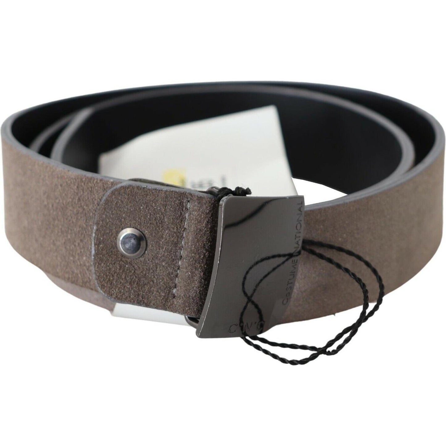 Costume National Classic Brown Leather Adjustable Belt WOMAN BELTS Costume National Dark Slate Gray