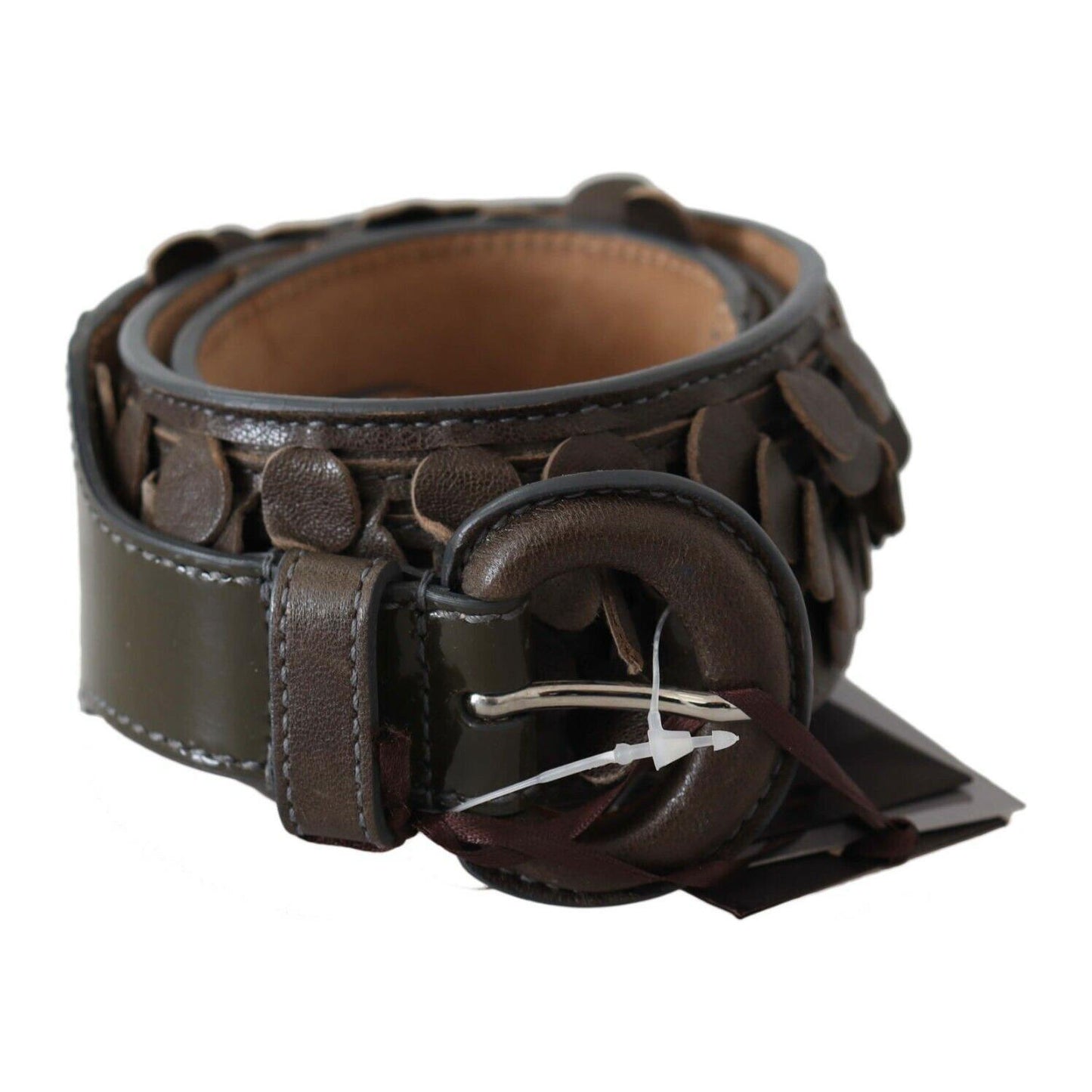 Ermanno Scervino Chic Brown Fringed Leather Fashion Belt Ermanno Scervino Dark Slate Gray