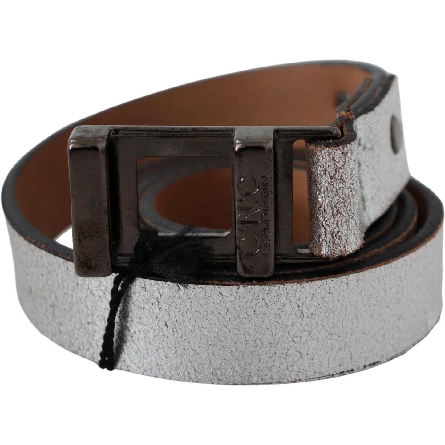 Costume National Elegant Silver Leather Fashion Belt Costume National Dark Slate Gray