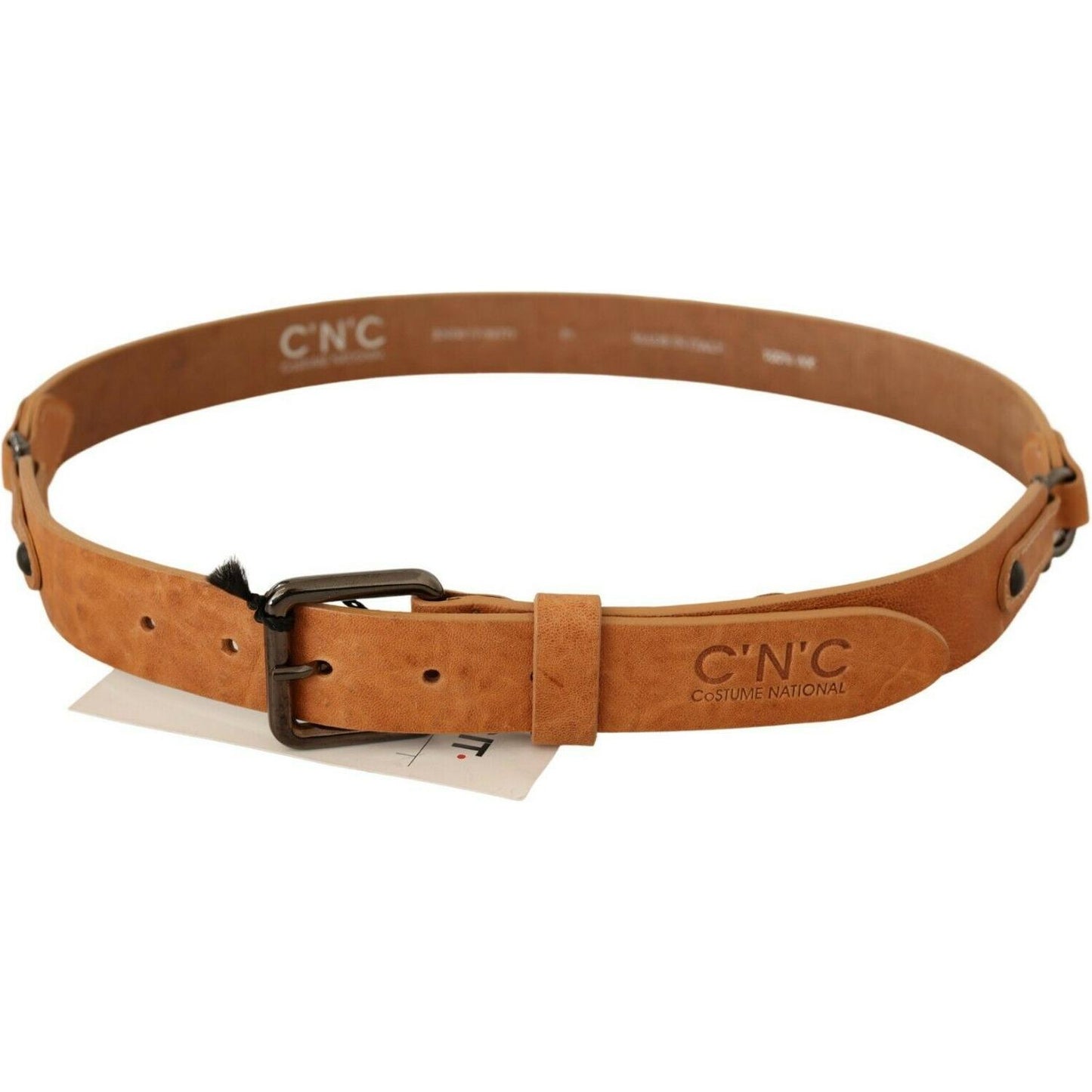 Costume National Elegant Light Brown Fashion Belt with Black-Tone Buckle Costume National Sienna