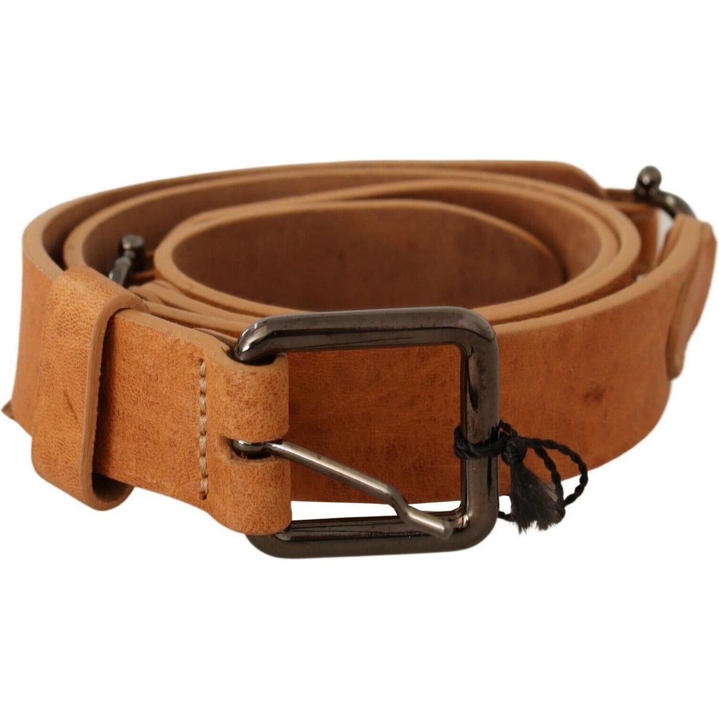 Costume National Elegant Light Brown Fashion Belt with Black-Tone Buckle Costume National Saddle Brown