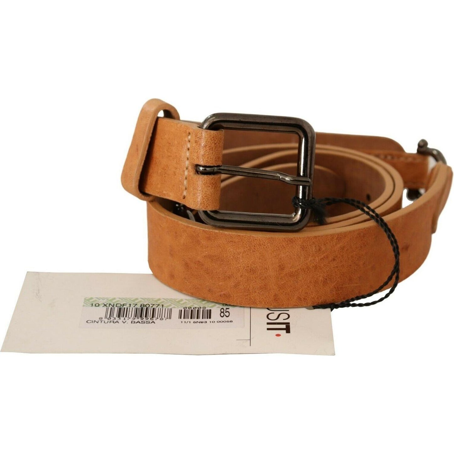 Costume National Elegant Light Brown Fashion Belt with Black-Tone Buckle Costume National Sienna