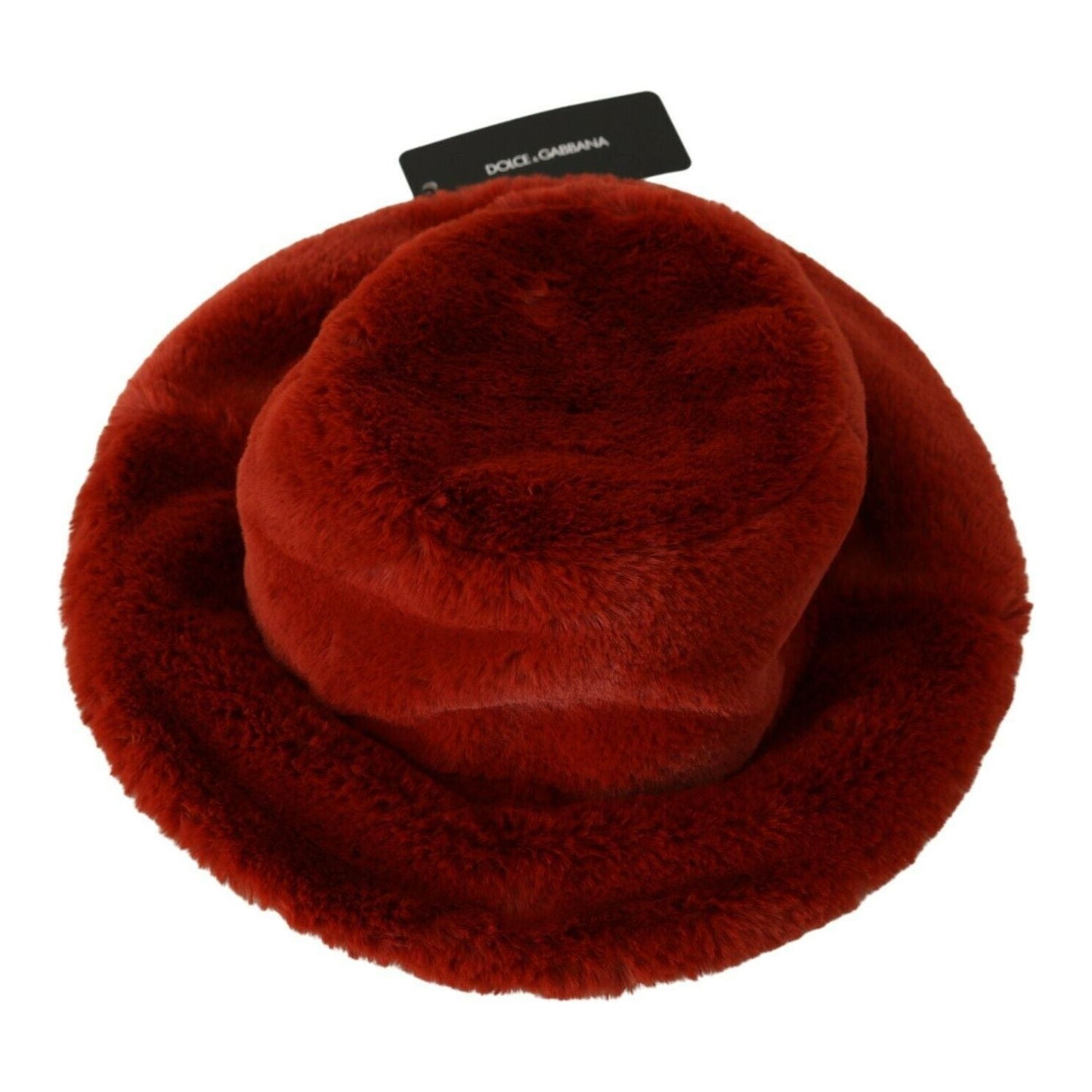 Dolce & Gabbana Elegant Red Bucket Cap with Logo Detailing Dolce & Gabbana Dark Red
