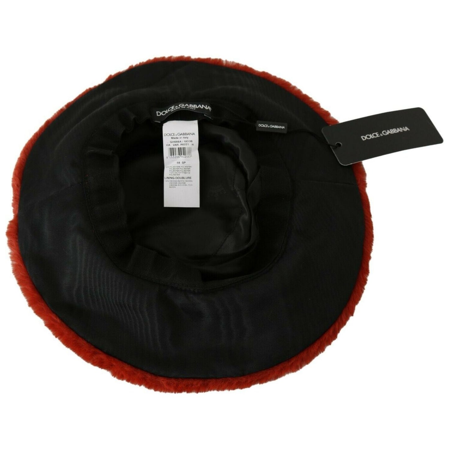 Dolce & Gabbana Elegant Red Bucket Cap with Logo Detailing Dolce & Gabbana Black