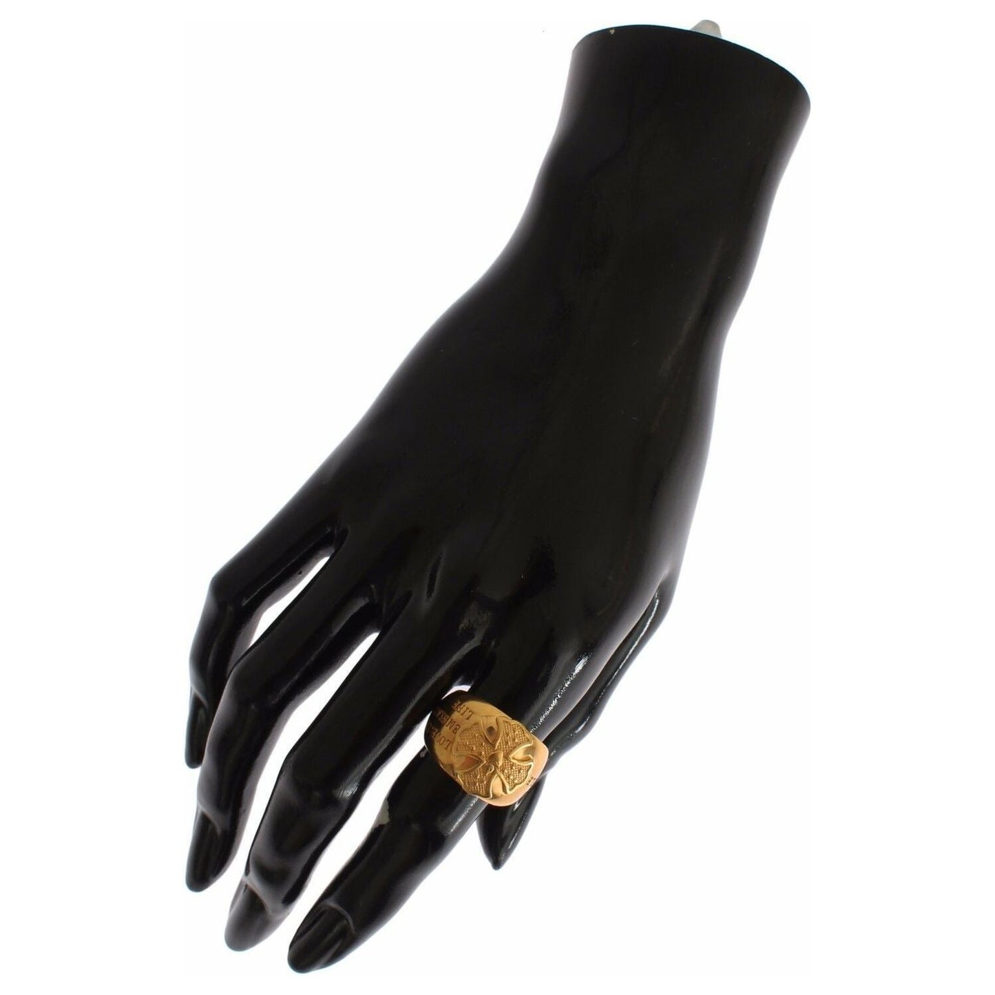 Nialaya Glamorous Gold-Plated Sterling Silver Ring Ring Nialaya Black