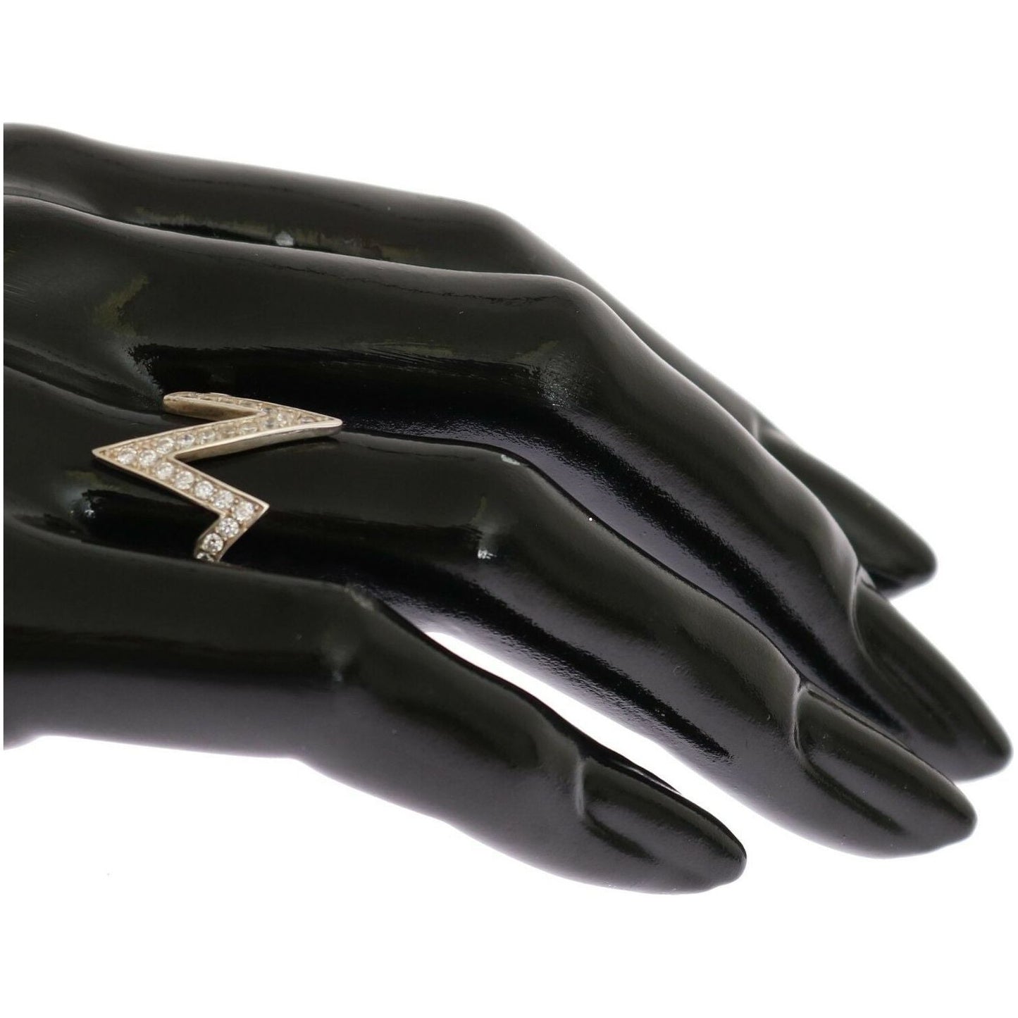 Nialaya Radiant Silver Crystal Encrusted Ring Ring Nialaya Dark Slate Gray