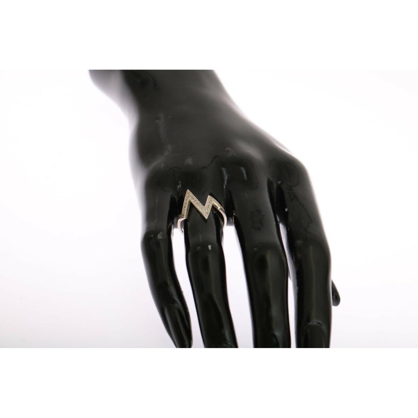 Nialaya Radiant Silver Crystal Encrusted Ring Ring Nialaya Dark Slate Gray