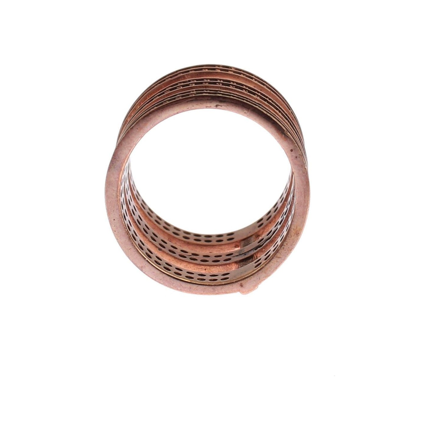 Nialaya Dazzling Pink Gold Plated CZ Crystal Ring Ring Nialaya Rosy Brown