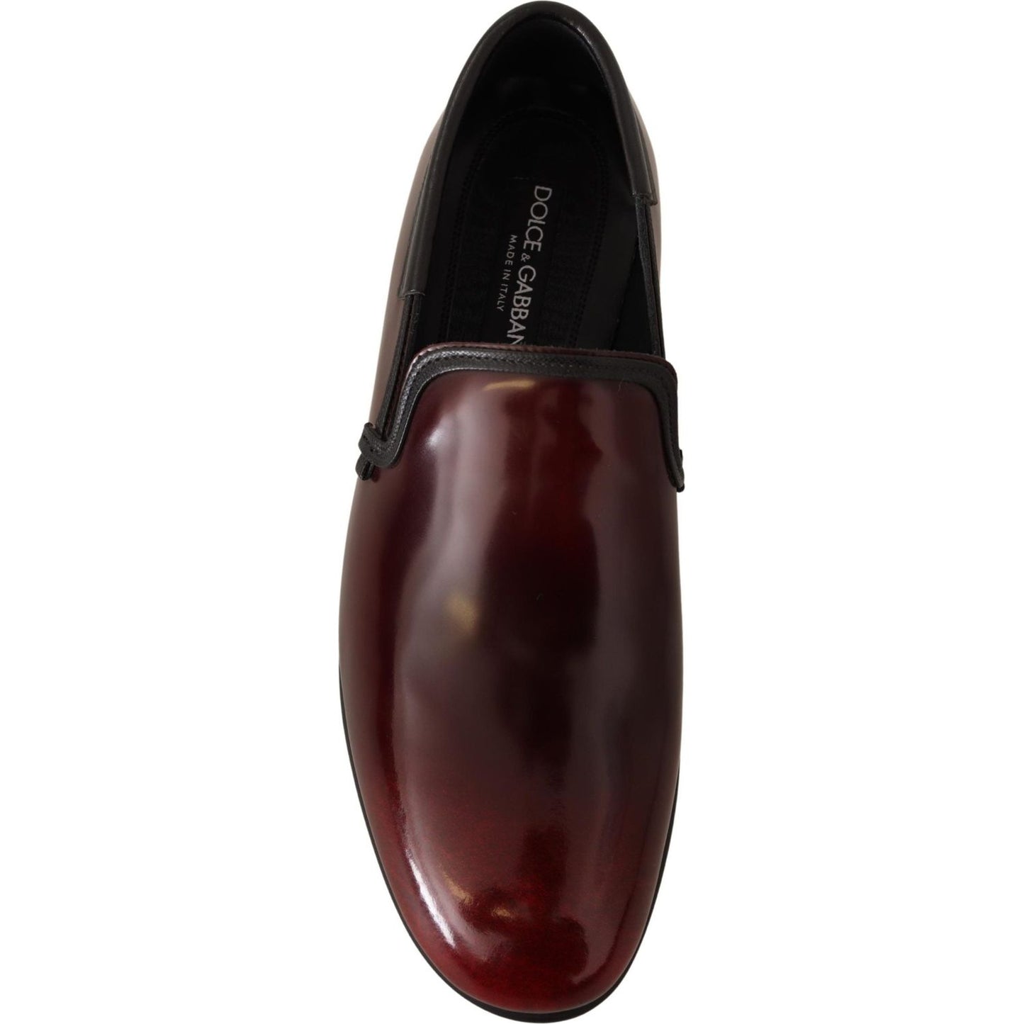 Dolce & Gabbana Elegant Bordeaux Leather Loafers Dolce & Gabbana Black