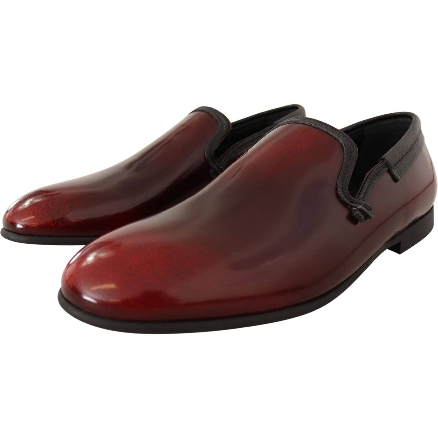 Dolce & Gabbana Elegant Bordeaux Leather Loafers Dolce & Gabbana Dark Slate Gray