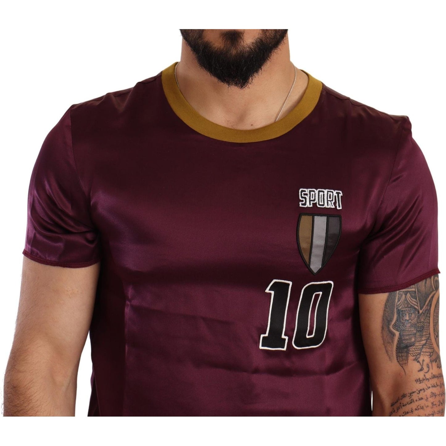 Dolce & Gabbana Elegant Purple Silk Short Sleeve T-Shirt Dolce & Gabbana Black