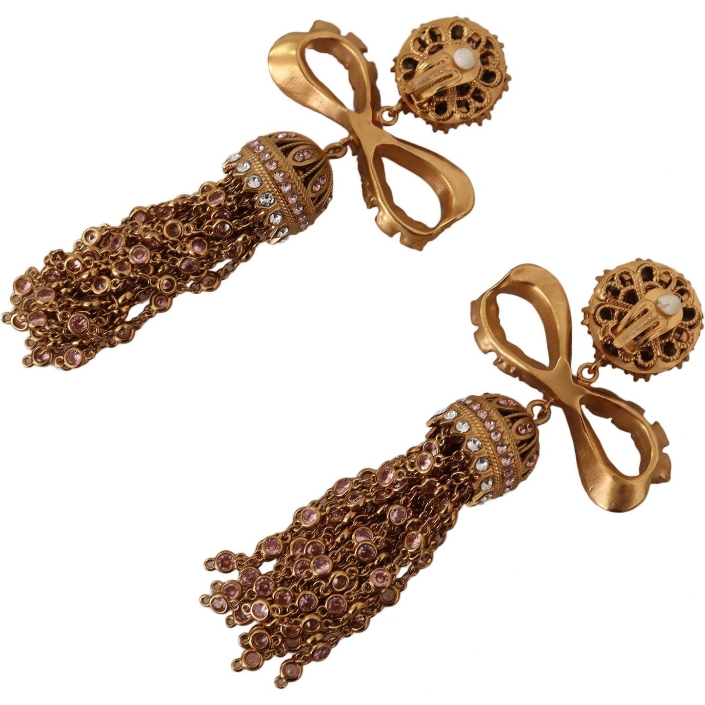 Dolce & Gabbana Elegant Antique Gold Bow Earrings Earrings Dolce & Gabbana Sienna