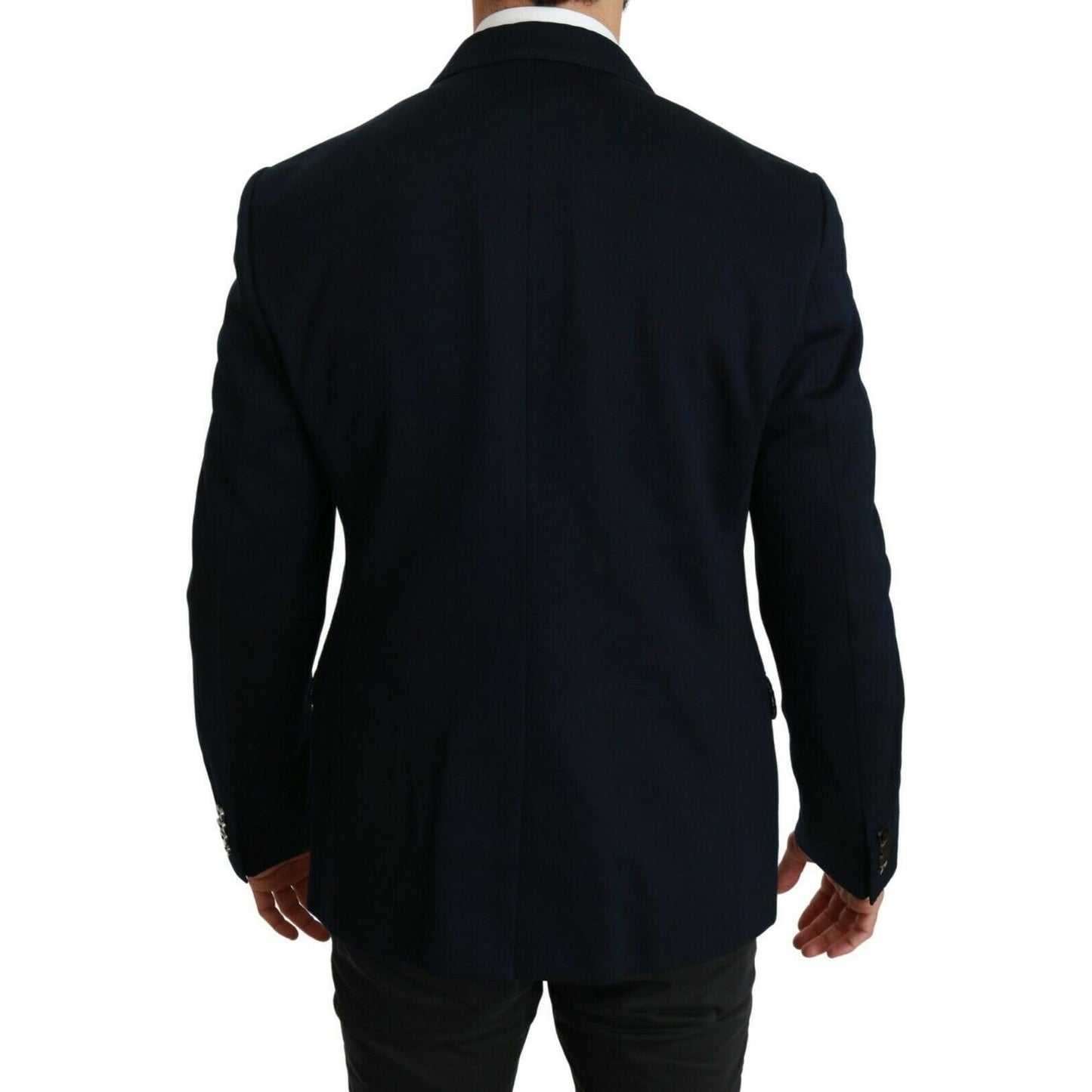 Dolce & Gabbana Elegant Slim Fit Dark Blue Men's Blazer Blazer Jacket Dolce & Gabbana Black