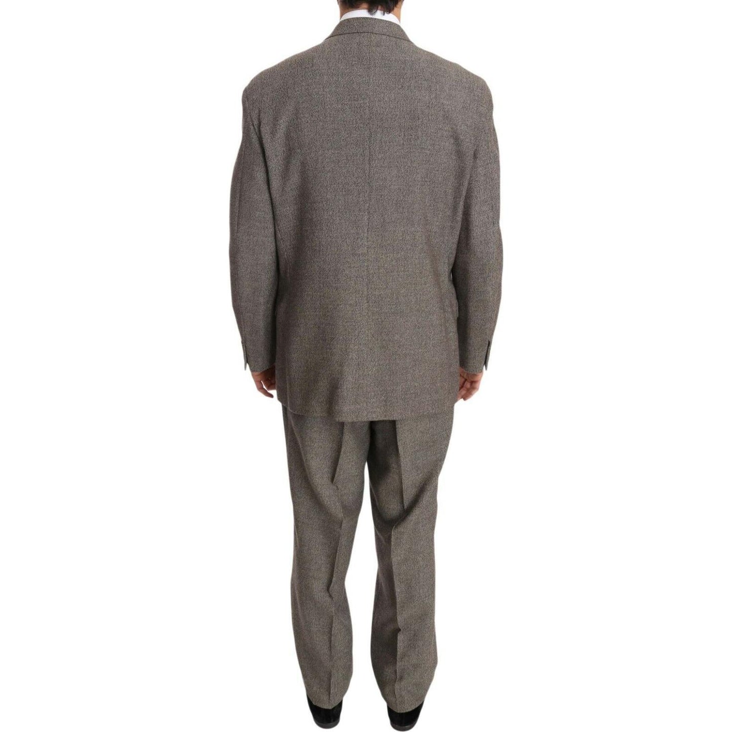 Fendi Elegant Light Brown Wool Men's Suit Suit Fendi Dim Gray
