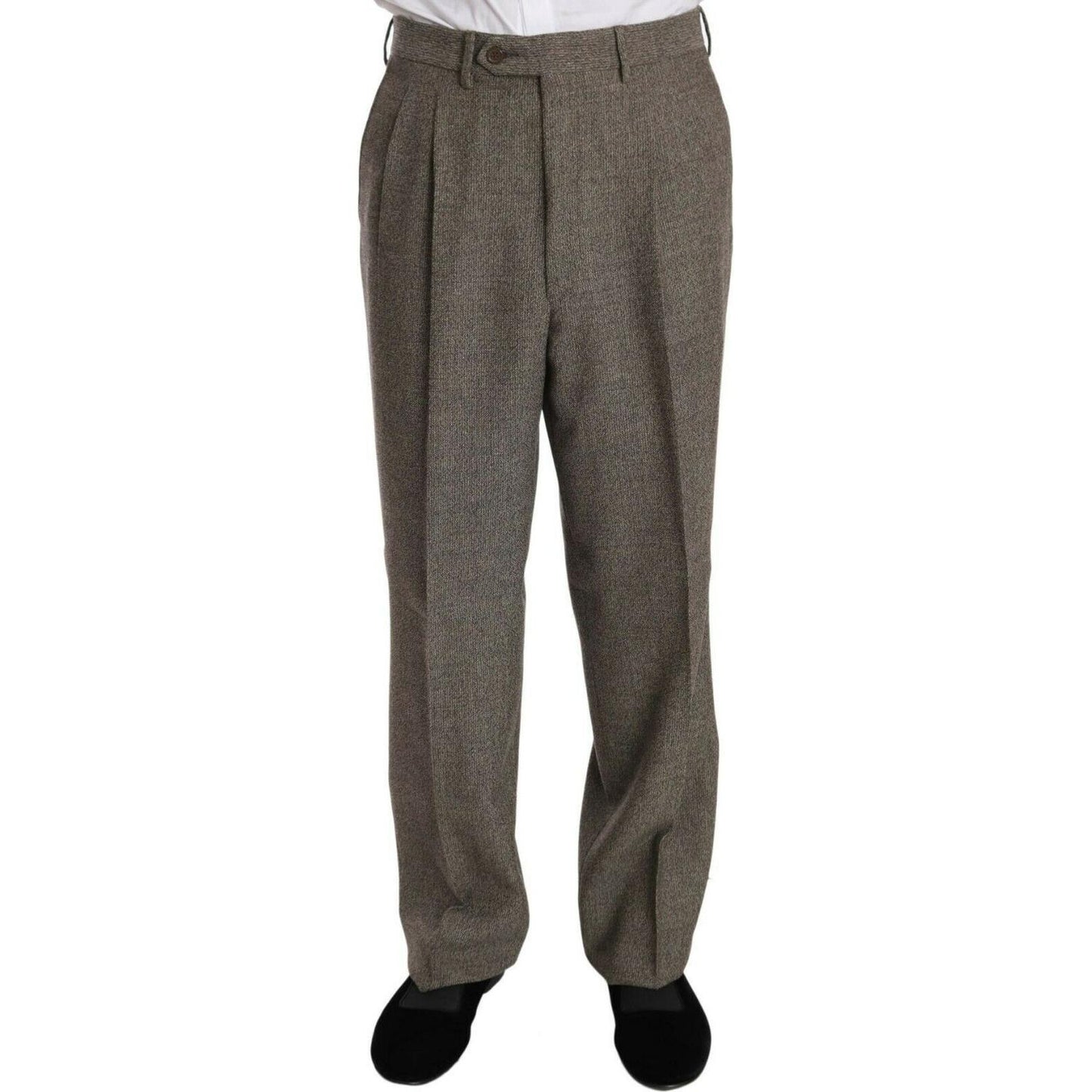 Fendi Elegant Light Brown Wool Men's Suit Suit Fendi Dark Slate Gray
