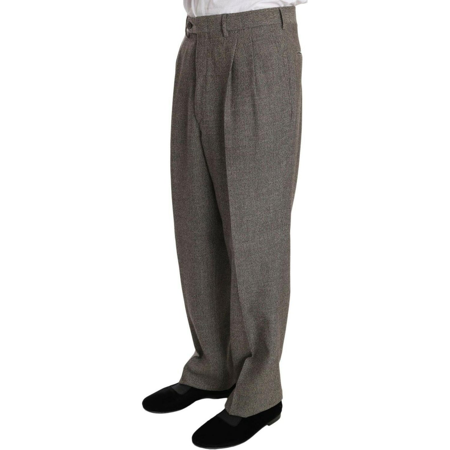 Fendi Elegant Light Brown Wool Men's Suit Suit Fendi Dark Slate Gray