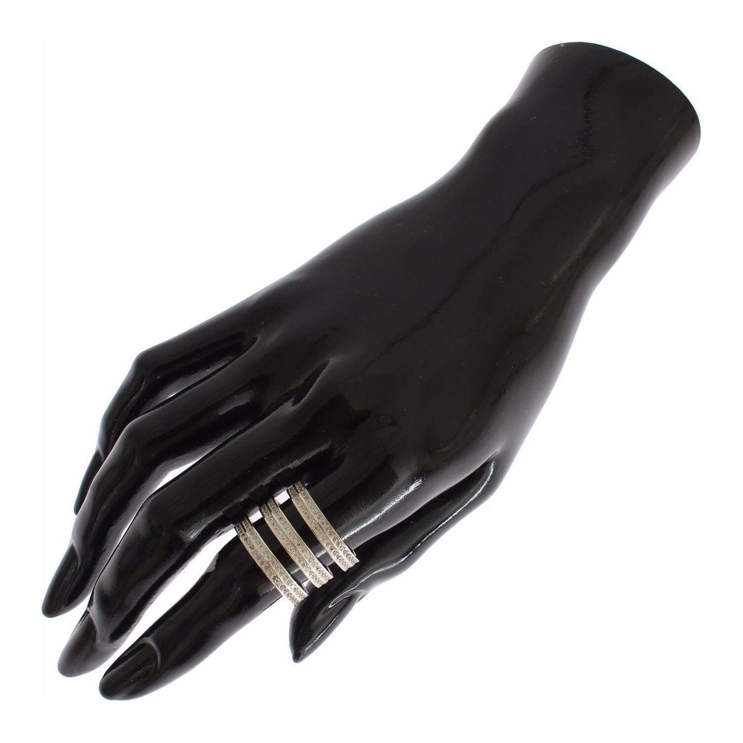 Nialaya Silver Crystal Adorned Statement Ring Ring Nialaya Dark Slate Gray