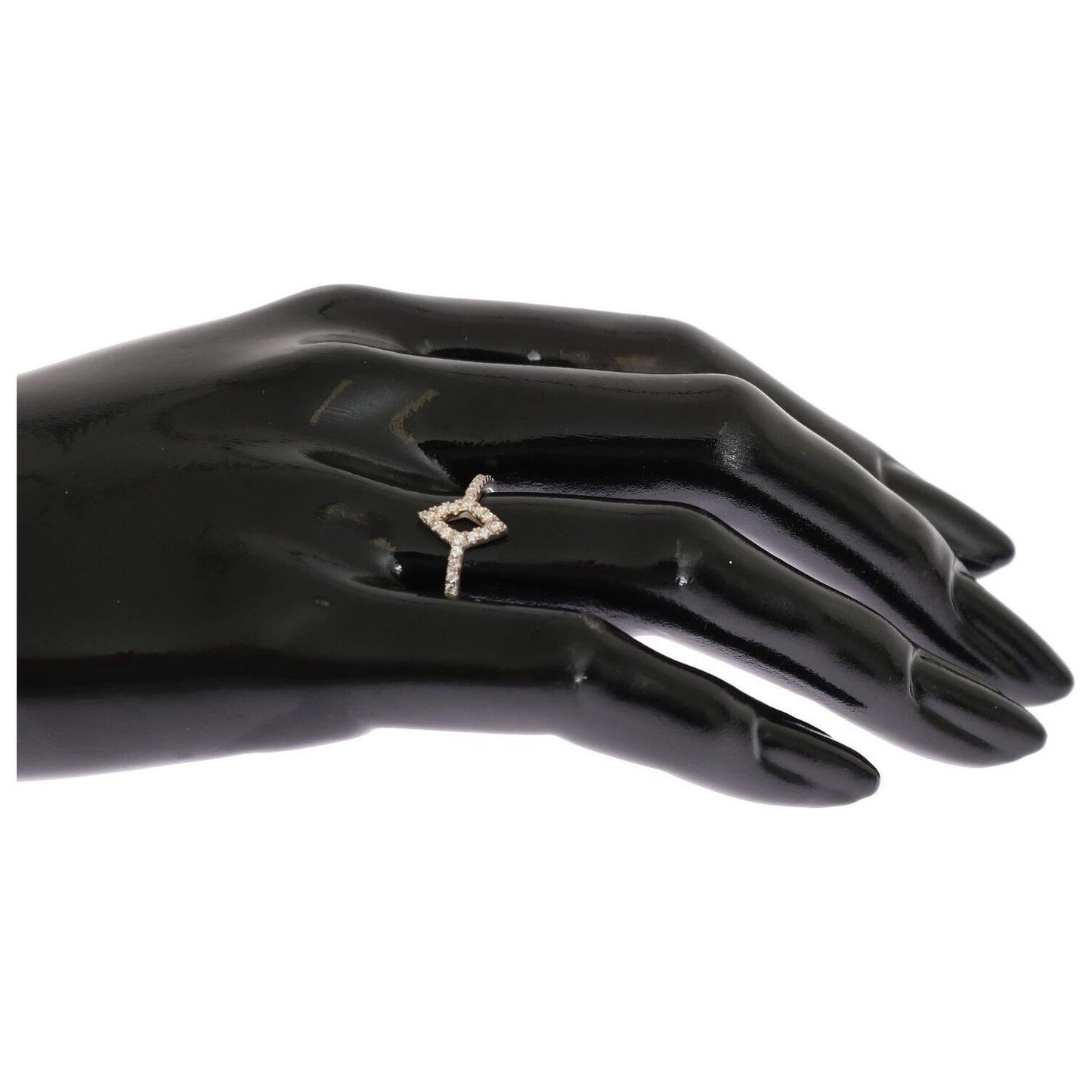 Nialaya Elegant Silver CZ Crystal Studded Ring Ring Nialaya Dark Slate Gray