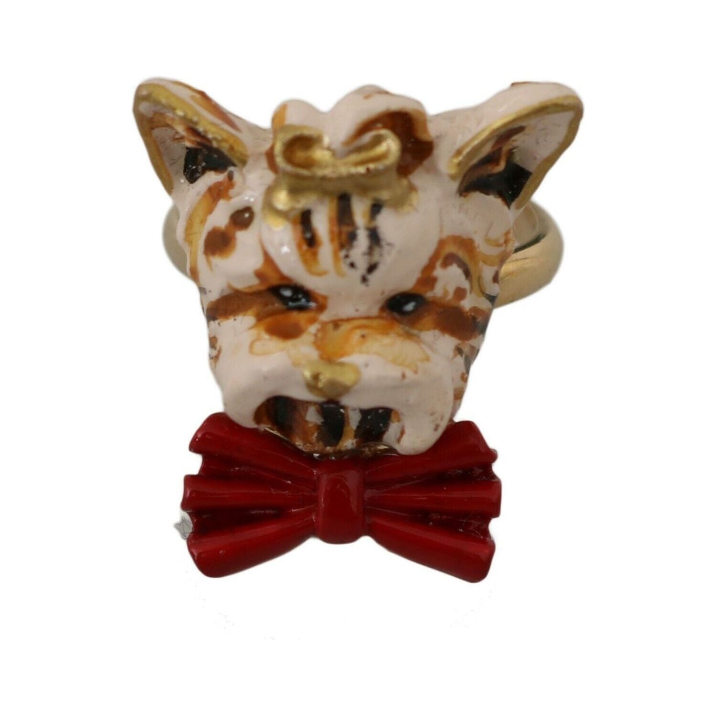 Dolce & Gabbana Elegant Canine-Inspired Gold Tone Ring Ring Dolce & Gabbana Sienna