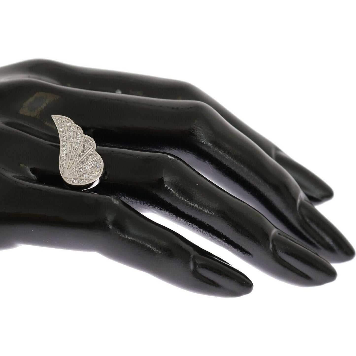 Nialaya Elegant Sterling Silver CZ Crystal Ring Ring Nialaya Dark Slate Gray