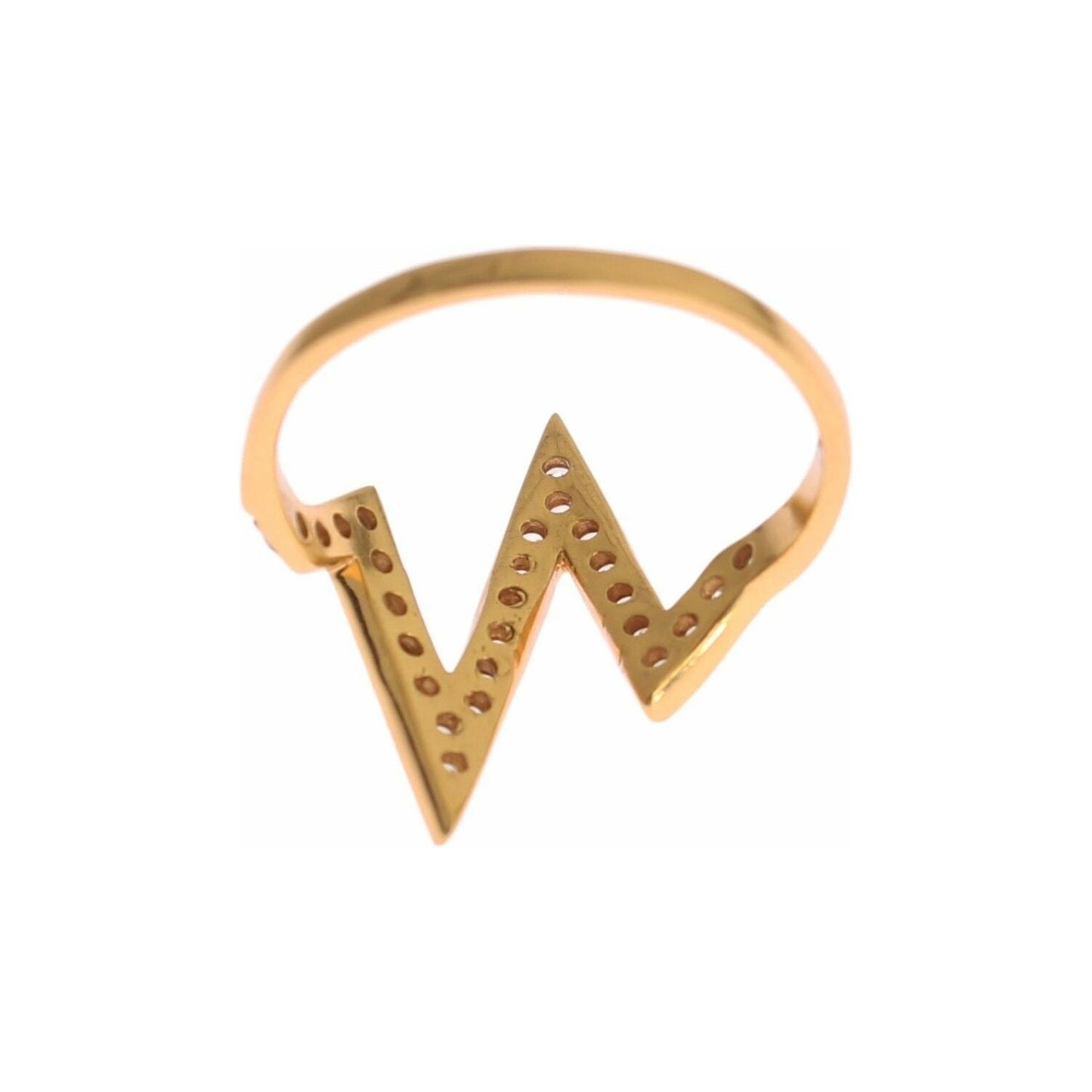 Nialaya Glamorous Gold Plated Sterling Silver Ring Nialaya Dark Khaki