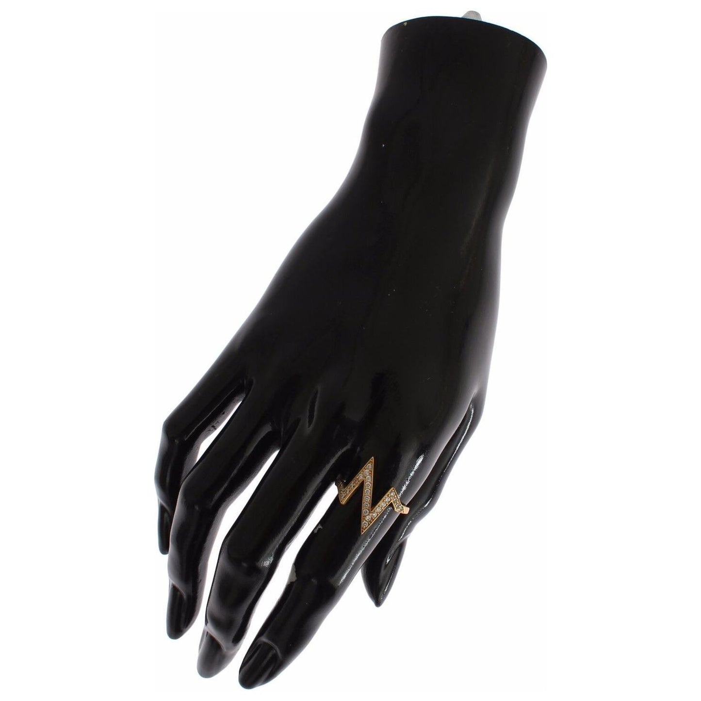 Nialaya Glamorous Gold Plated Sterling Silver Ring Nialaya Black