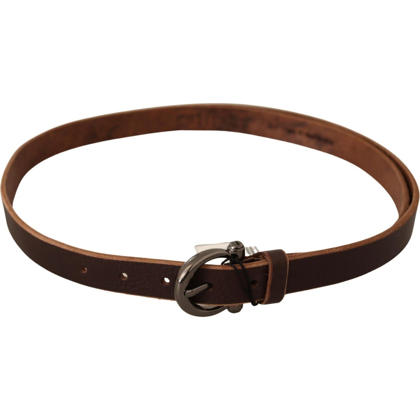 John Galliano Elegant Brown Leather Fashion Belt WOMAN BELTS John Galliano Dark Slate Gray