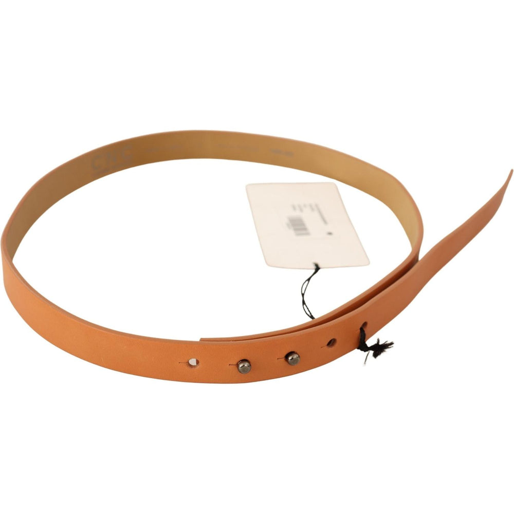 Costume National Orange Leather Silver Fastening Belt WOMAN BELTS