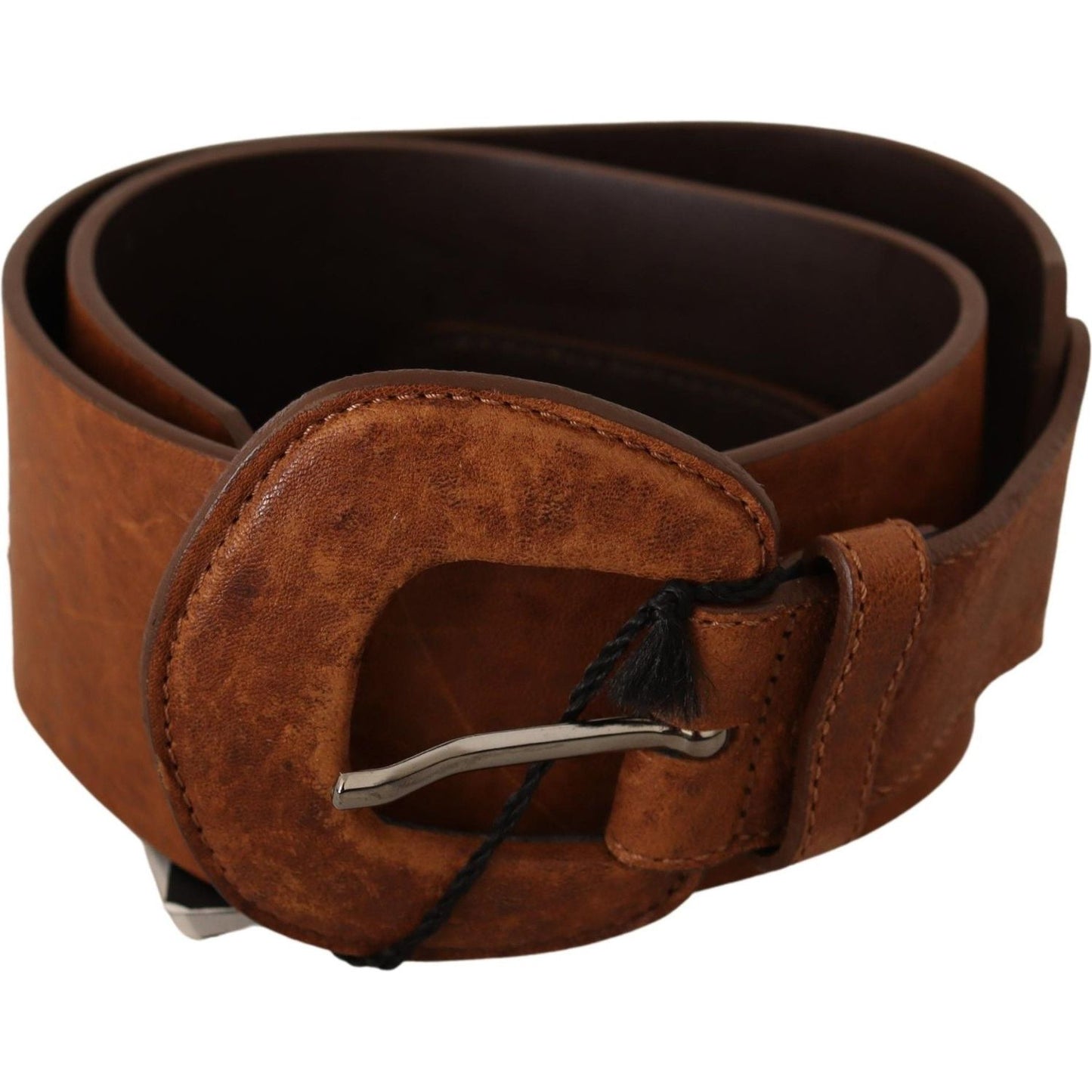 Costume National Elegant Brown Leather Fashion Belt WOMAN BELTS Costume National Black
