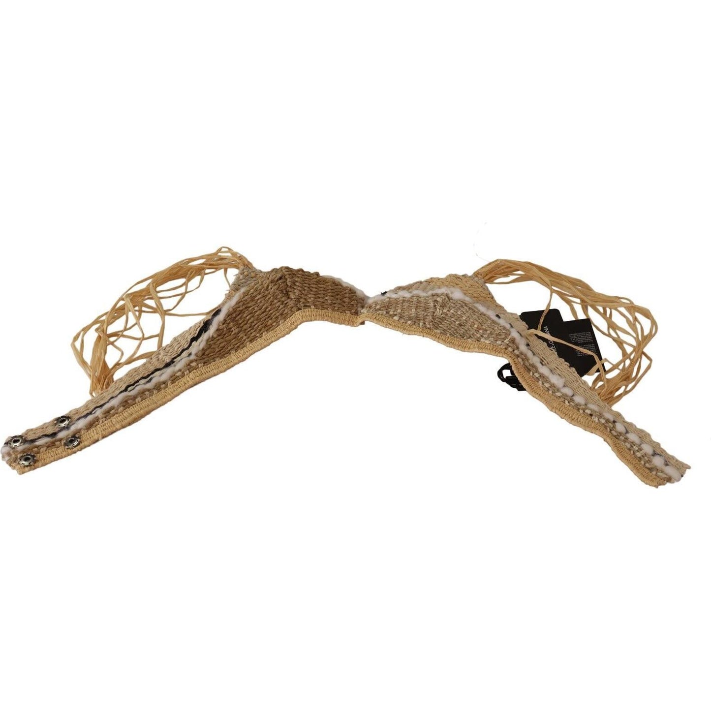 Dolce & Gabbana Chic Beige Crochet Cropped Top WOMAN TOPS AND SHIRTS Dolce & Gabbana Dim Gray