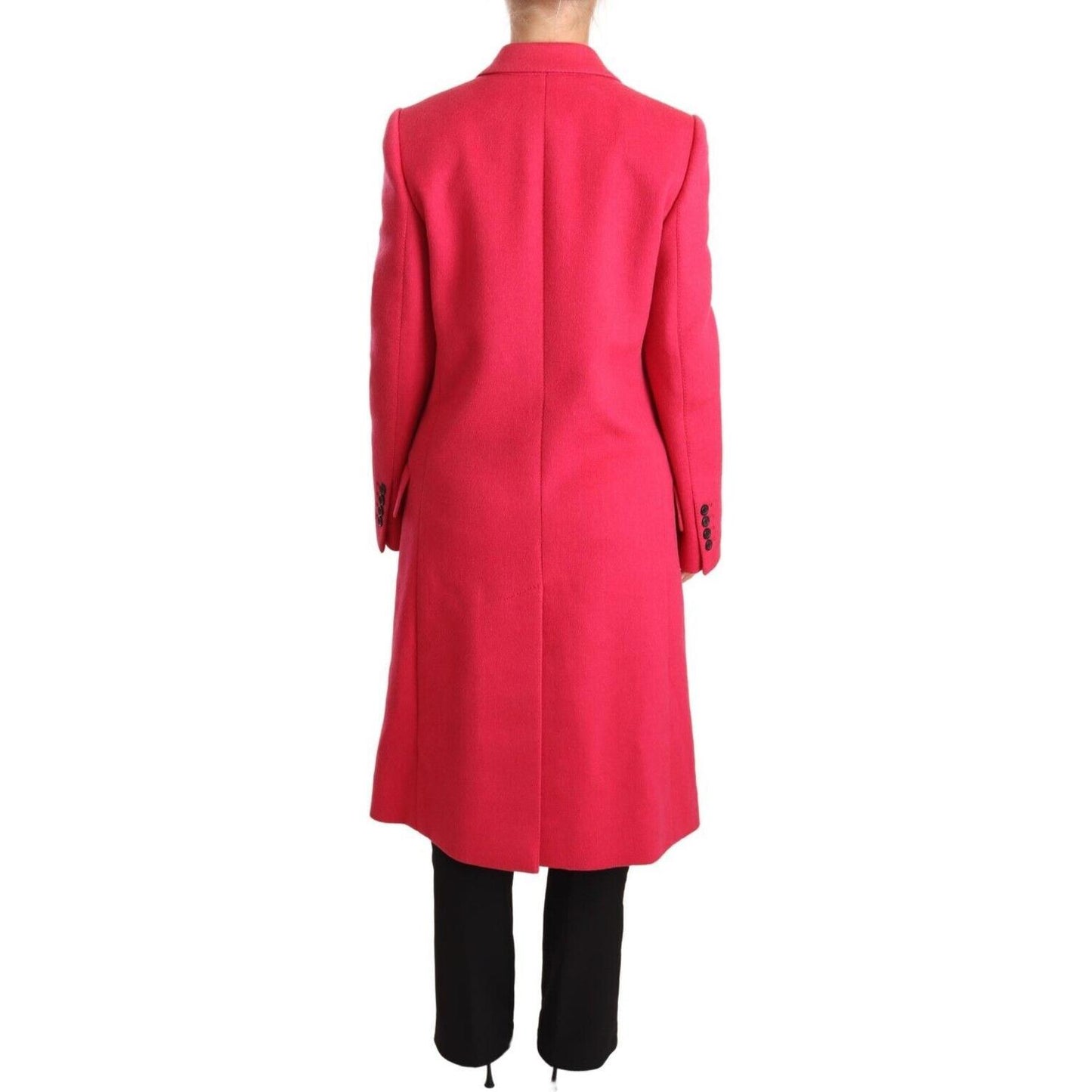 Dolce & Gabbana Elegant Pink Wool-Cashmere Coat Dolce & Gabbana Maroon