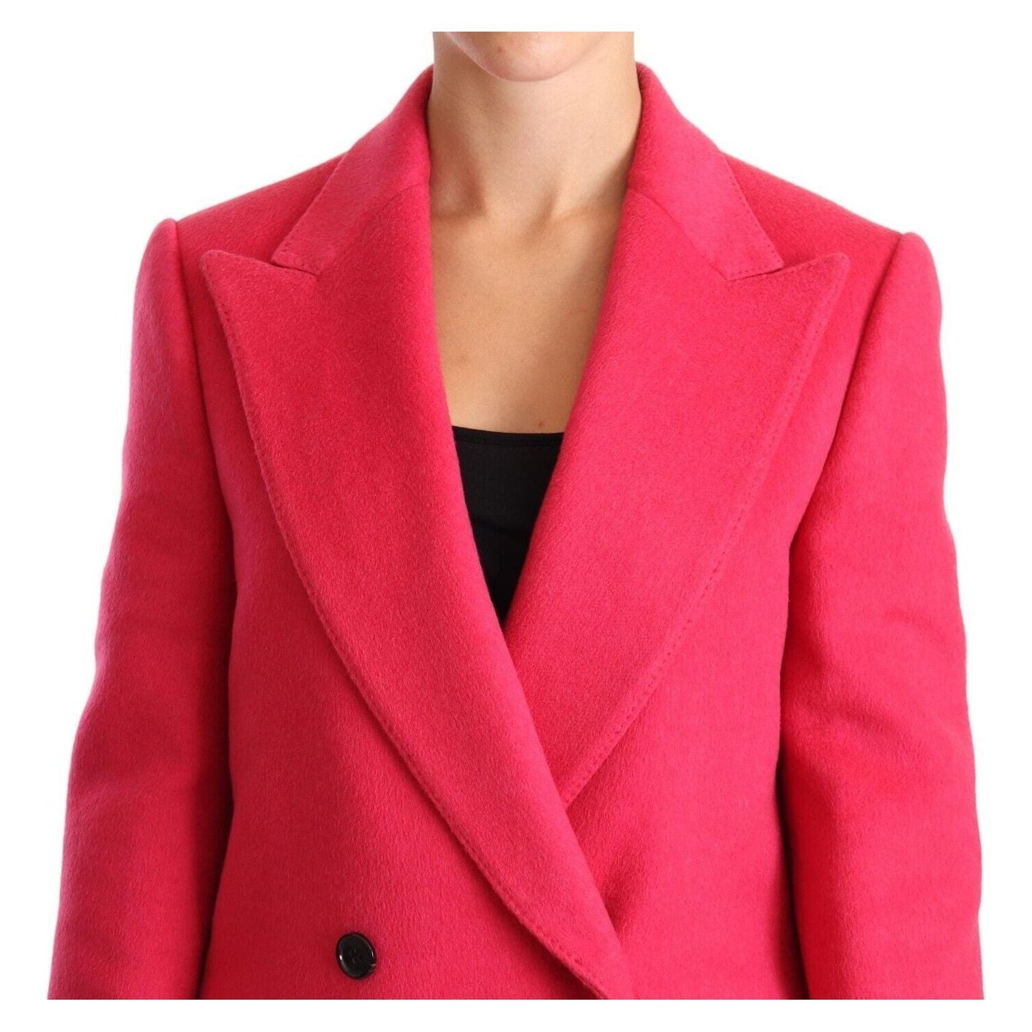 Dolce & Gabbana Elegant Pink Wool-Cashmere Coat Dolce & Gabbana Maroon