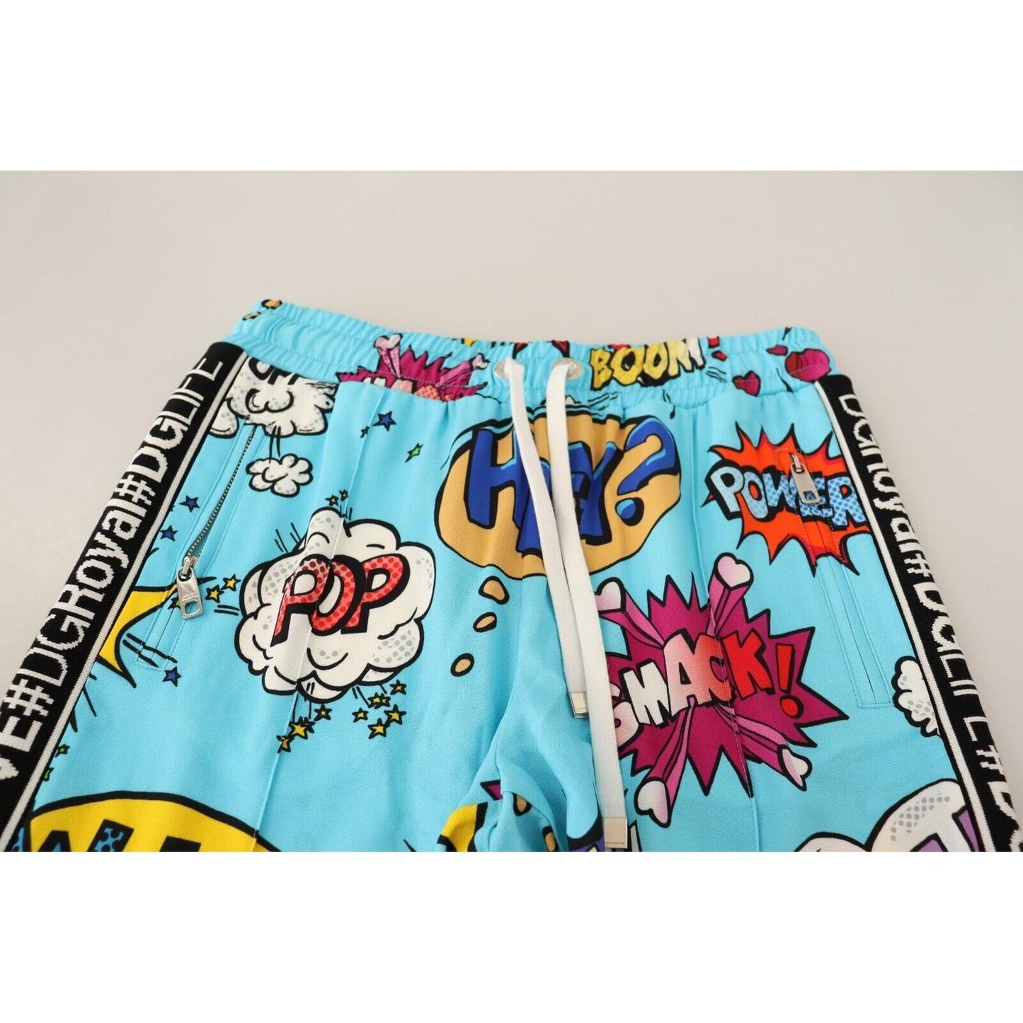 Dolce & Gabbana Chic Cartoon Print Knitted Jogger Pants Jeans & Pants Dolce & Gabbana Light Gray