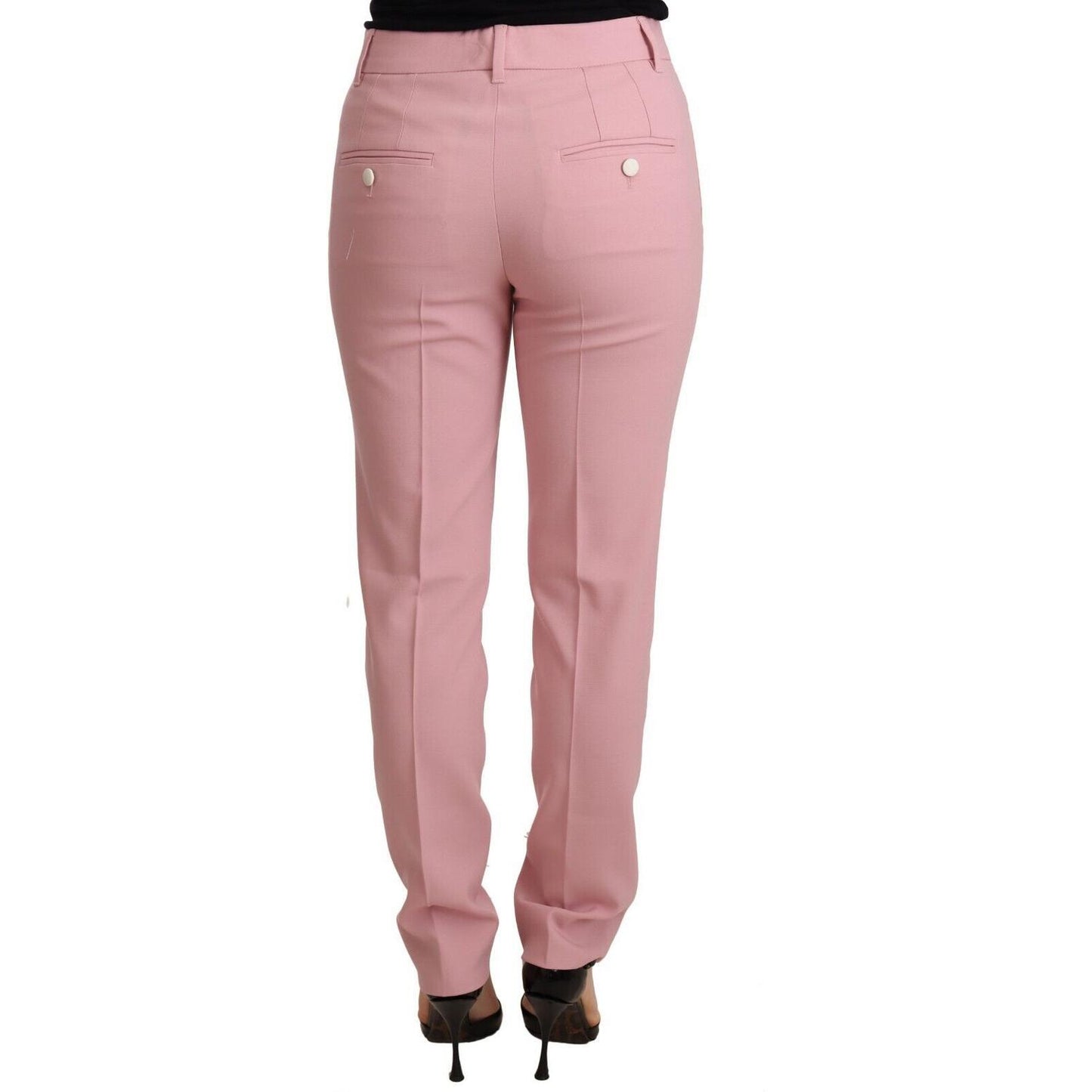 Dolce & Gabbana Elegant Pink Tapered Wool Trousers Jeans & Pants Dolce & Gabbana Rosy Brown