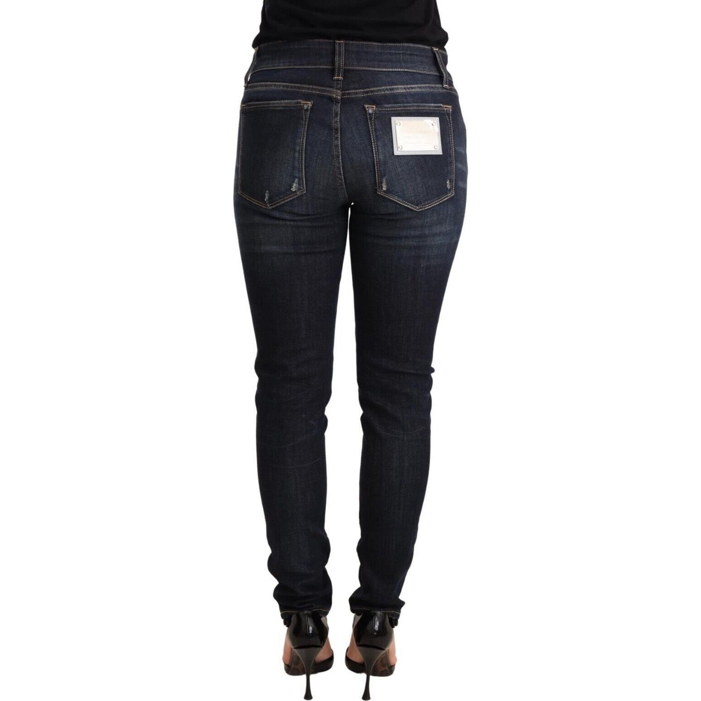 Dolce & Gabbana Chic Blue Slim Skinny Jeans Dolce & Gabbana Black