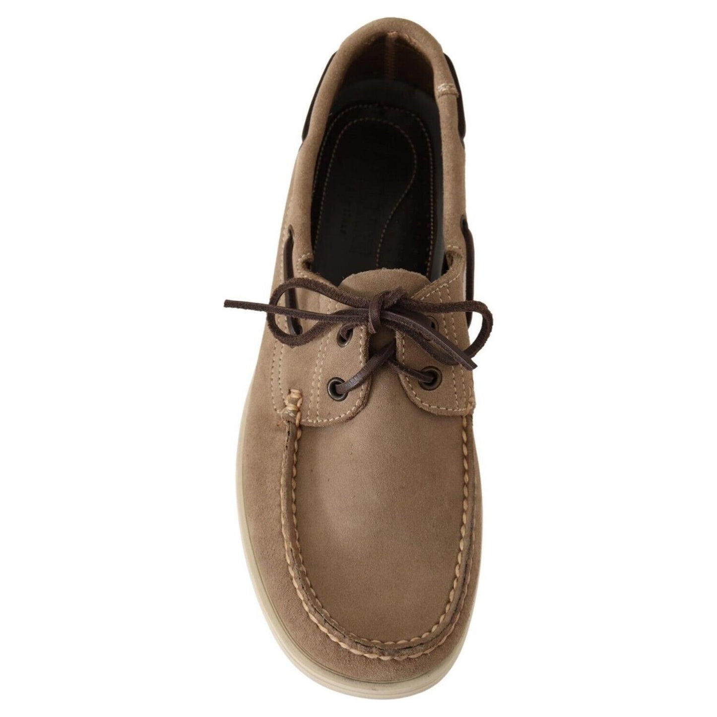 Pollini Elegant Beige Suede Moccasins for the Discerning Gentleman MAN LOAFERS Pollini Dim Gray