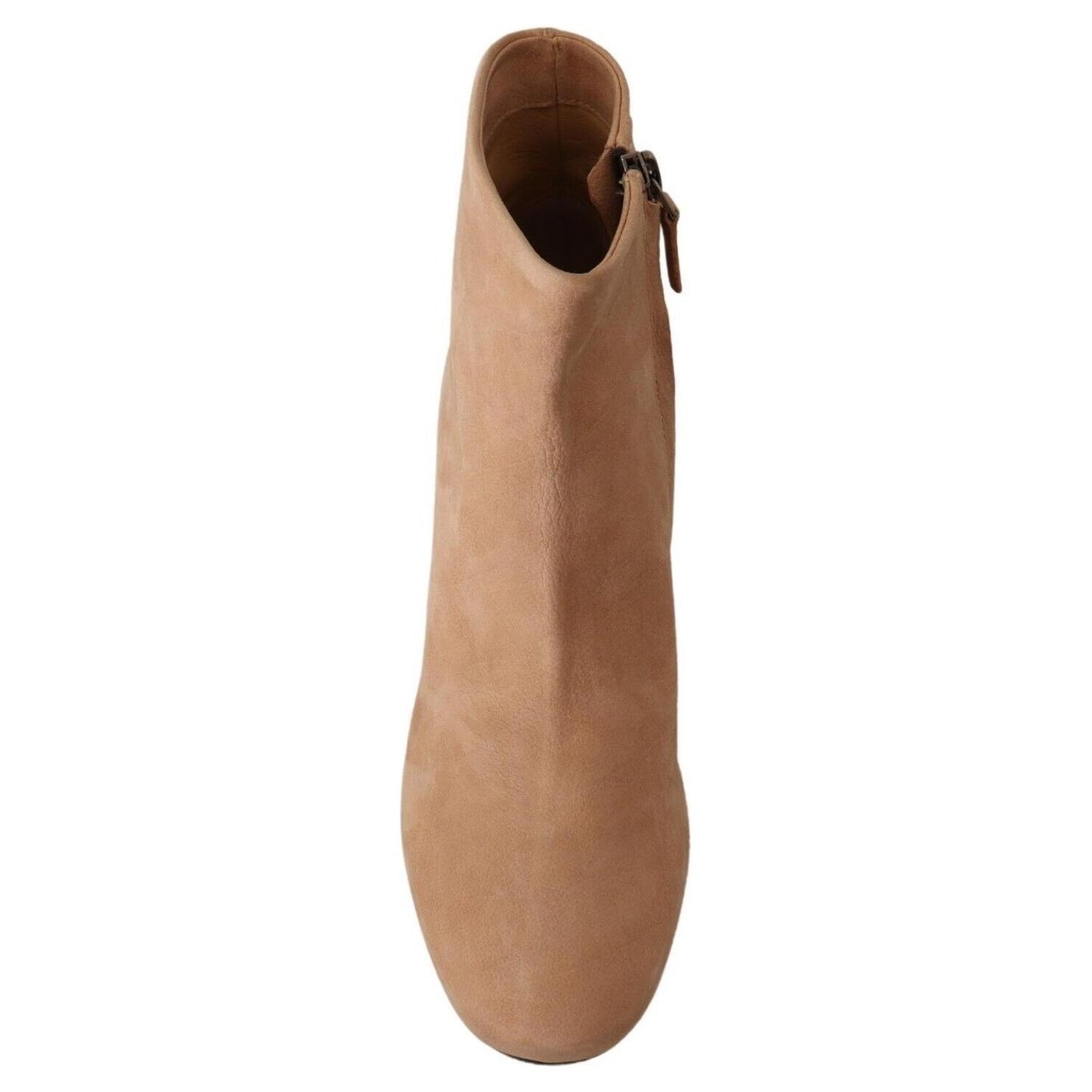 DEL CARLO Elegant Beige Leather Boots WOMAN BOOTS DEL CARLO Rosy Brown