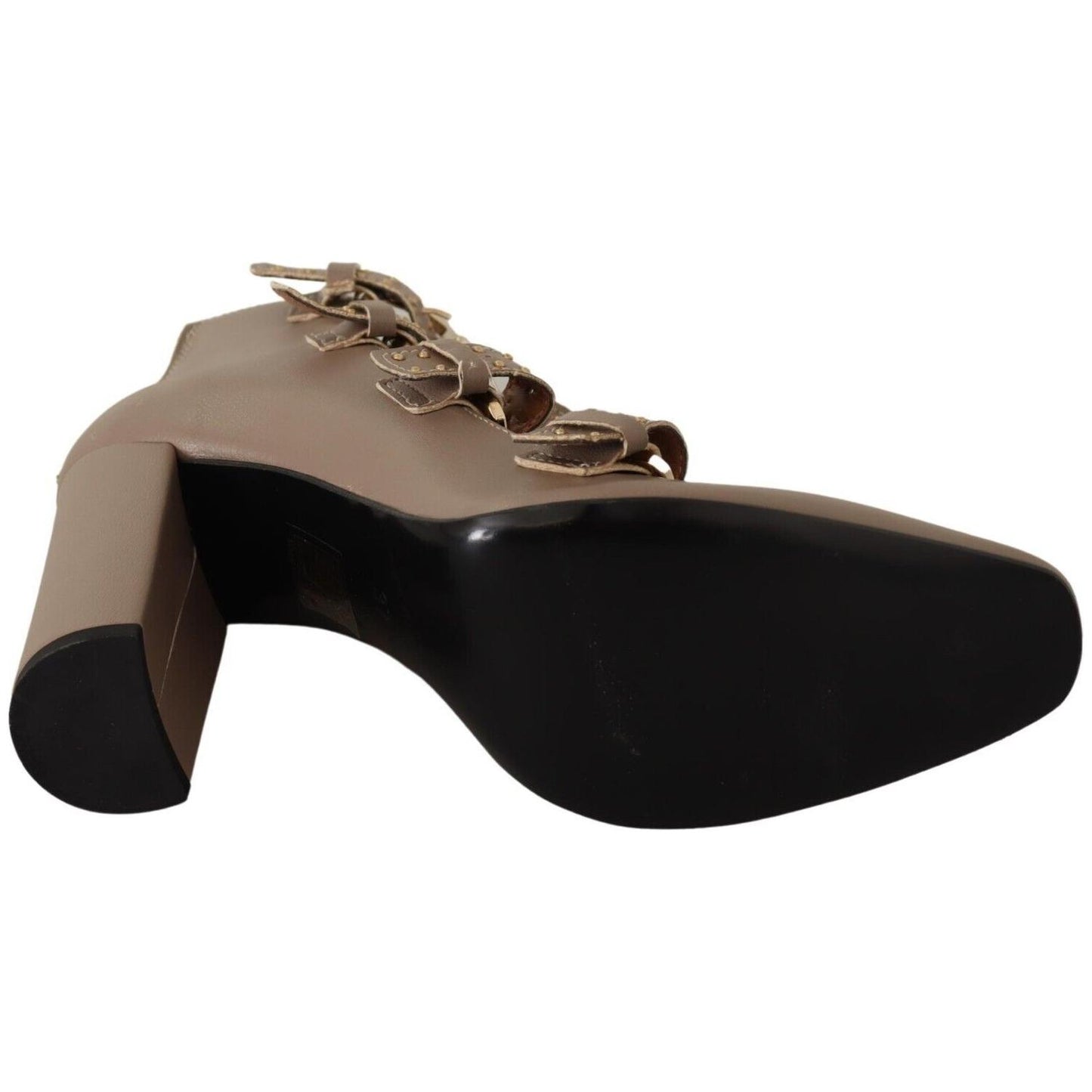 MY TWIN Elegant Leather Multi-Buckle Heels in Brown WOMAN PUMPS MY TWIN Rosy Brown