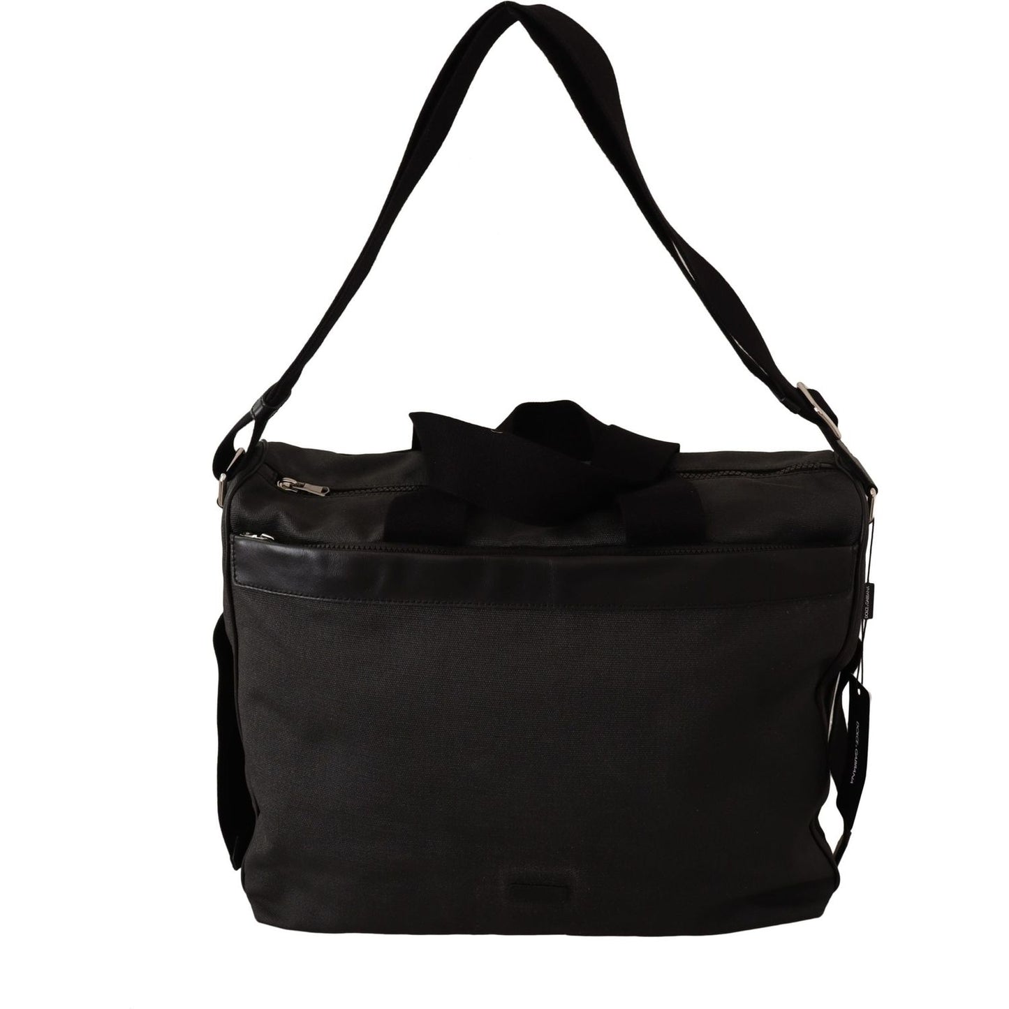 Dolce & Gabbana Black Denim Leather Shoulder Strap Messenger Bag VAS12857