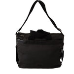 Dolce & Gabbana Black Denim Leather Shoulder Strap Messenger Bag VAS12857